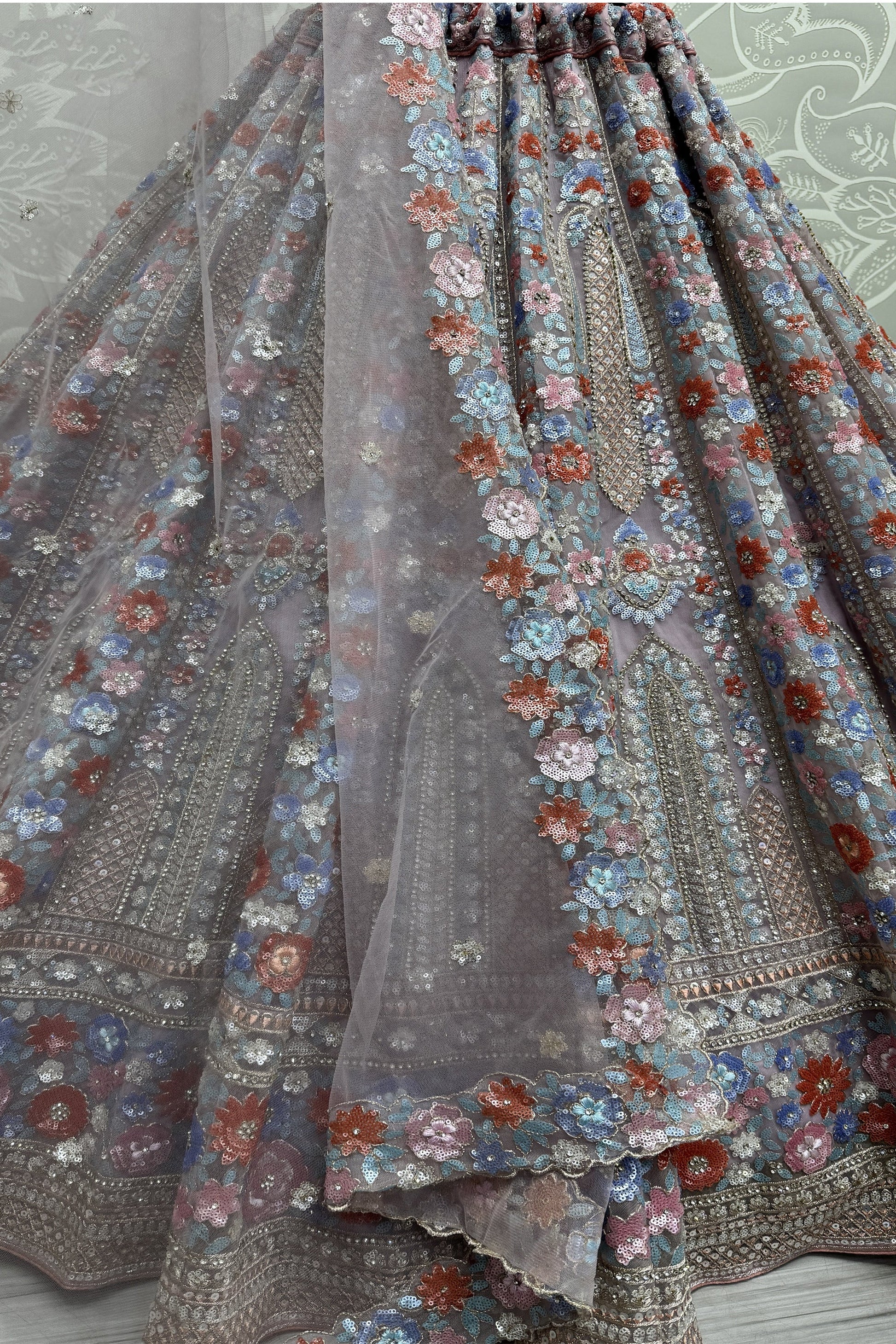"Lehengas made for Indian functions across the USA."
