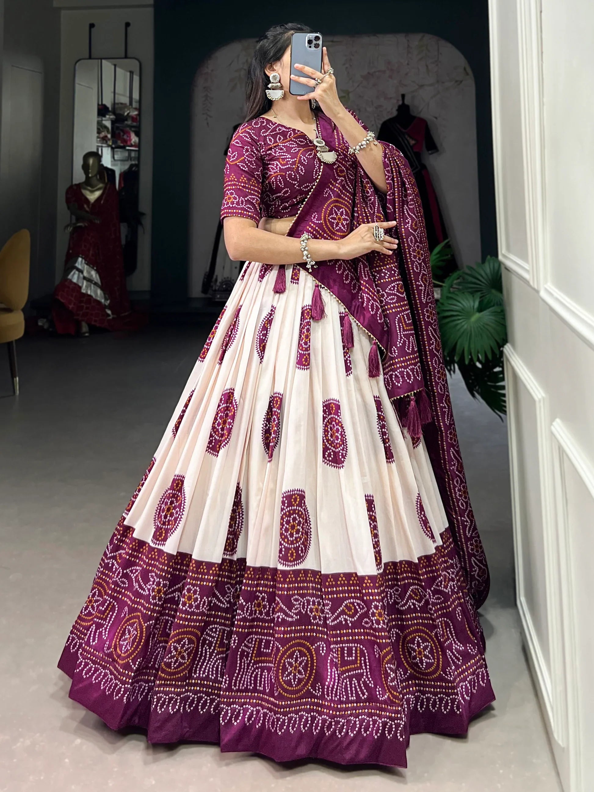 "Ethnic wear made for American desi events." 