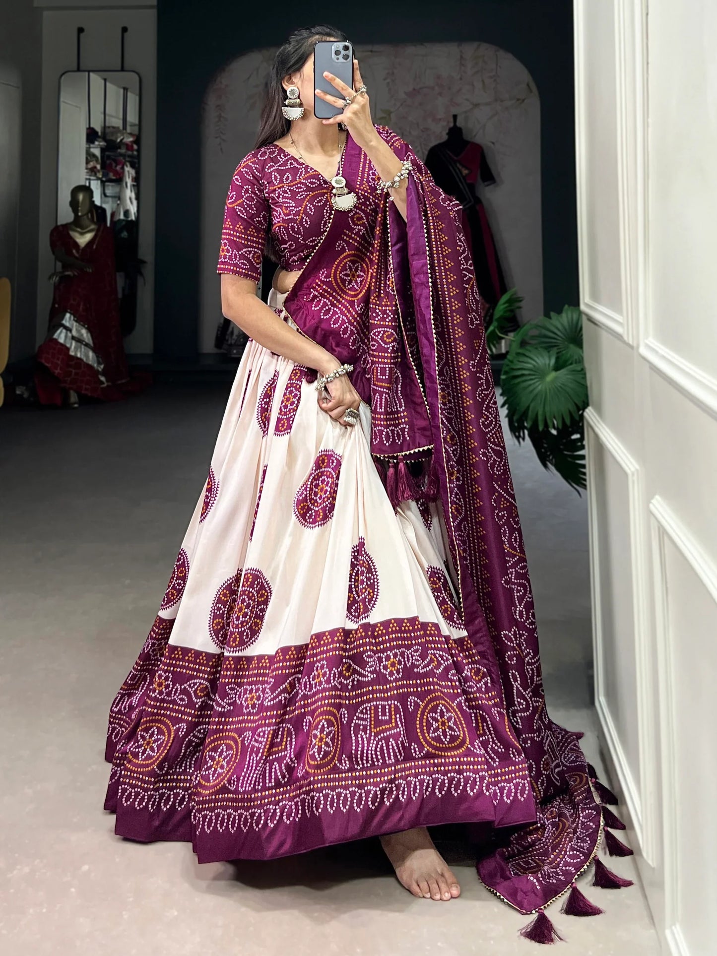 "Ethnic wear made for American desi events." 