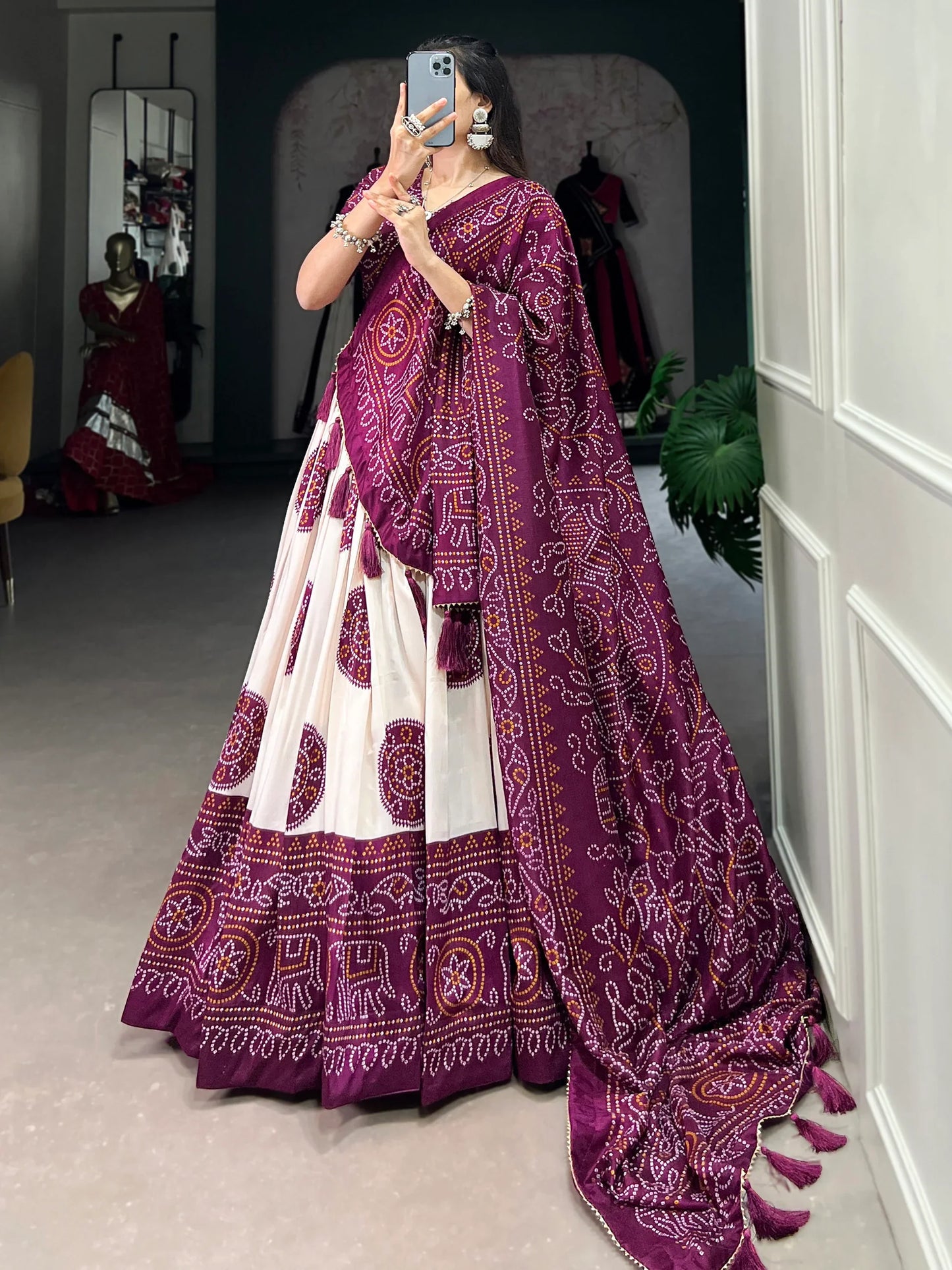 "Ethnic wear made for American desi events." 