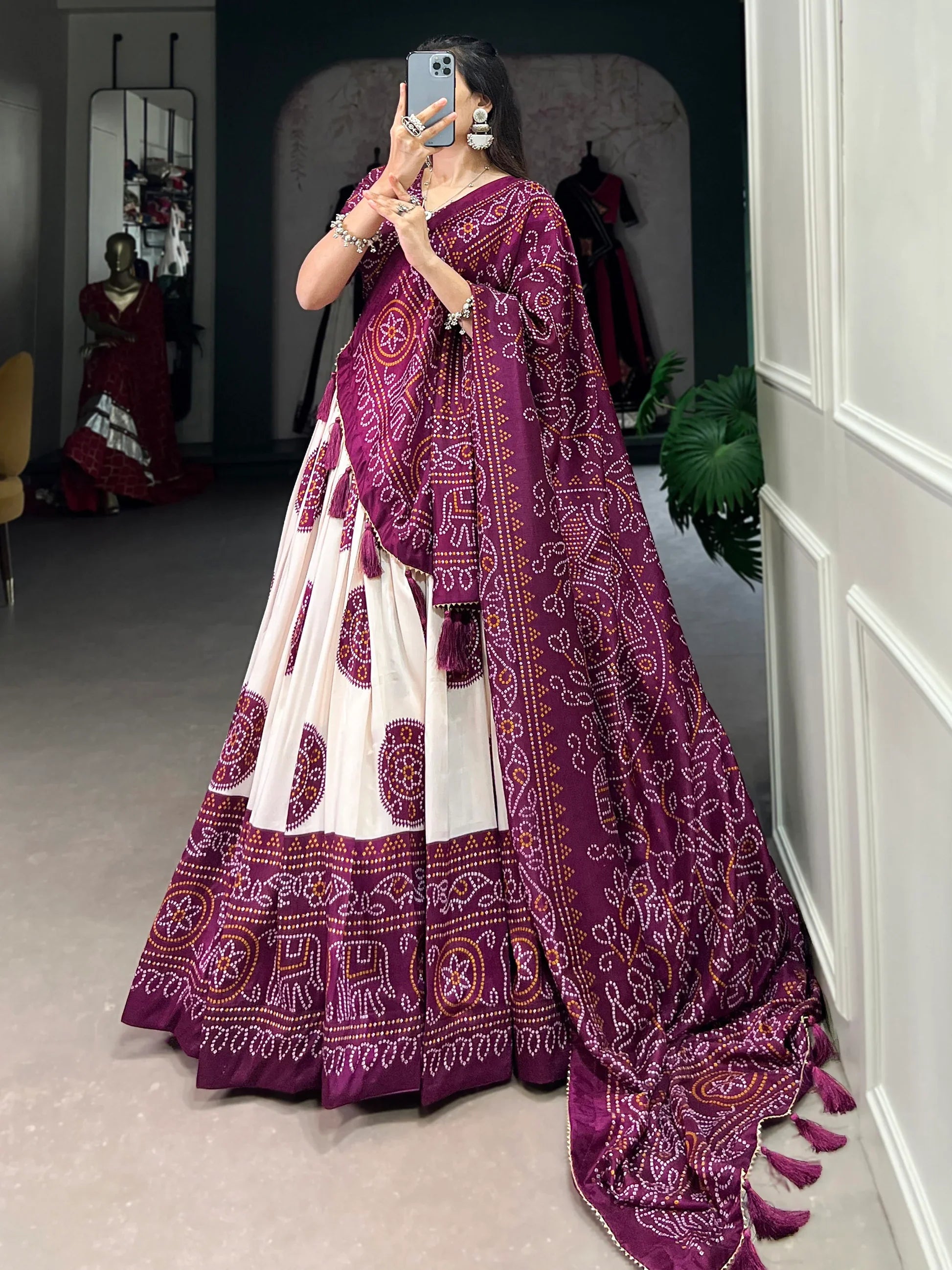 "Ethnic wear made for American desi events." 