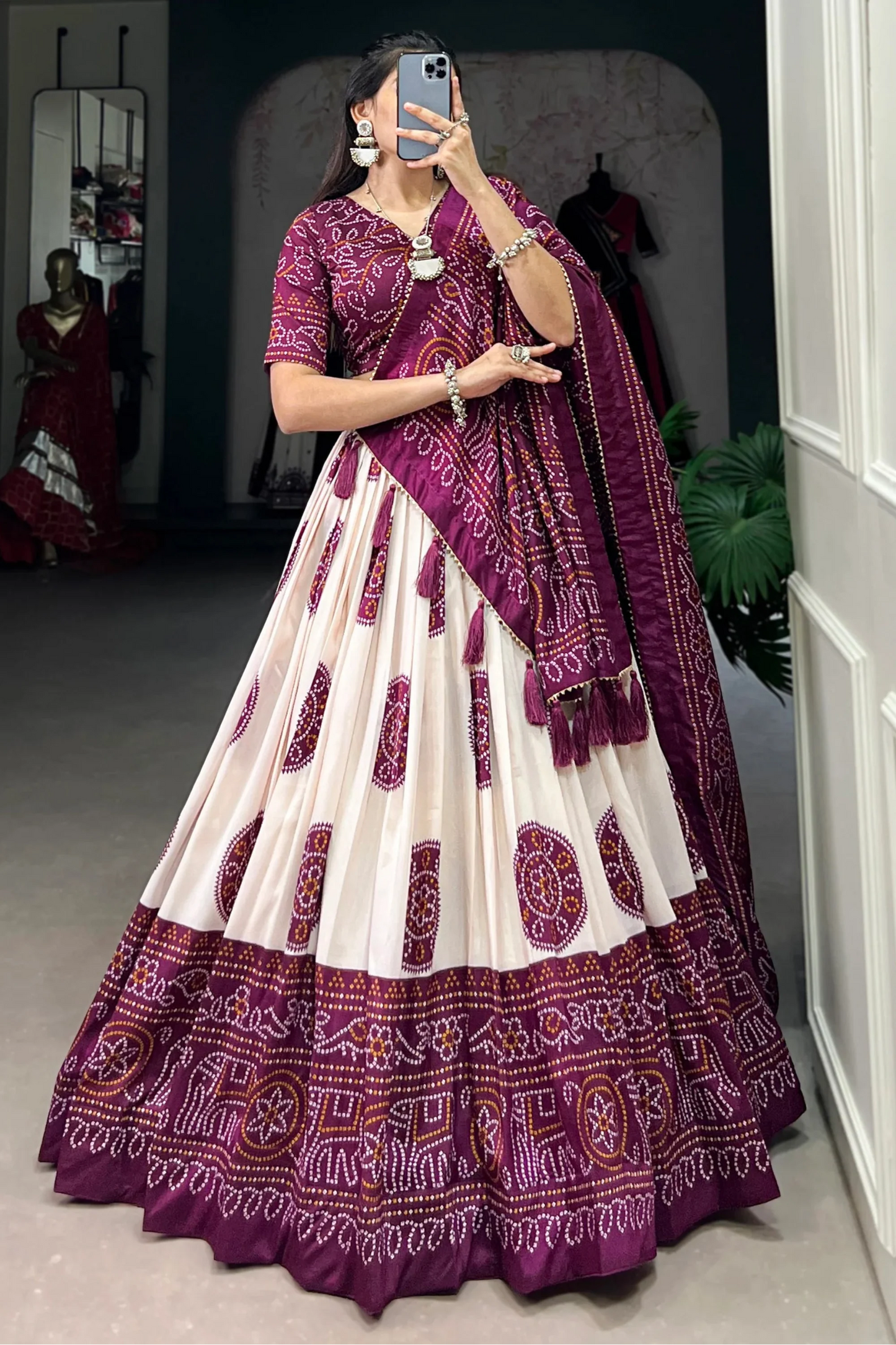 "Ethnic wear made for American desi events." 