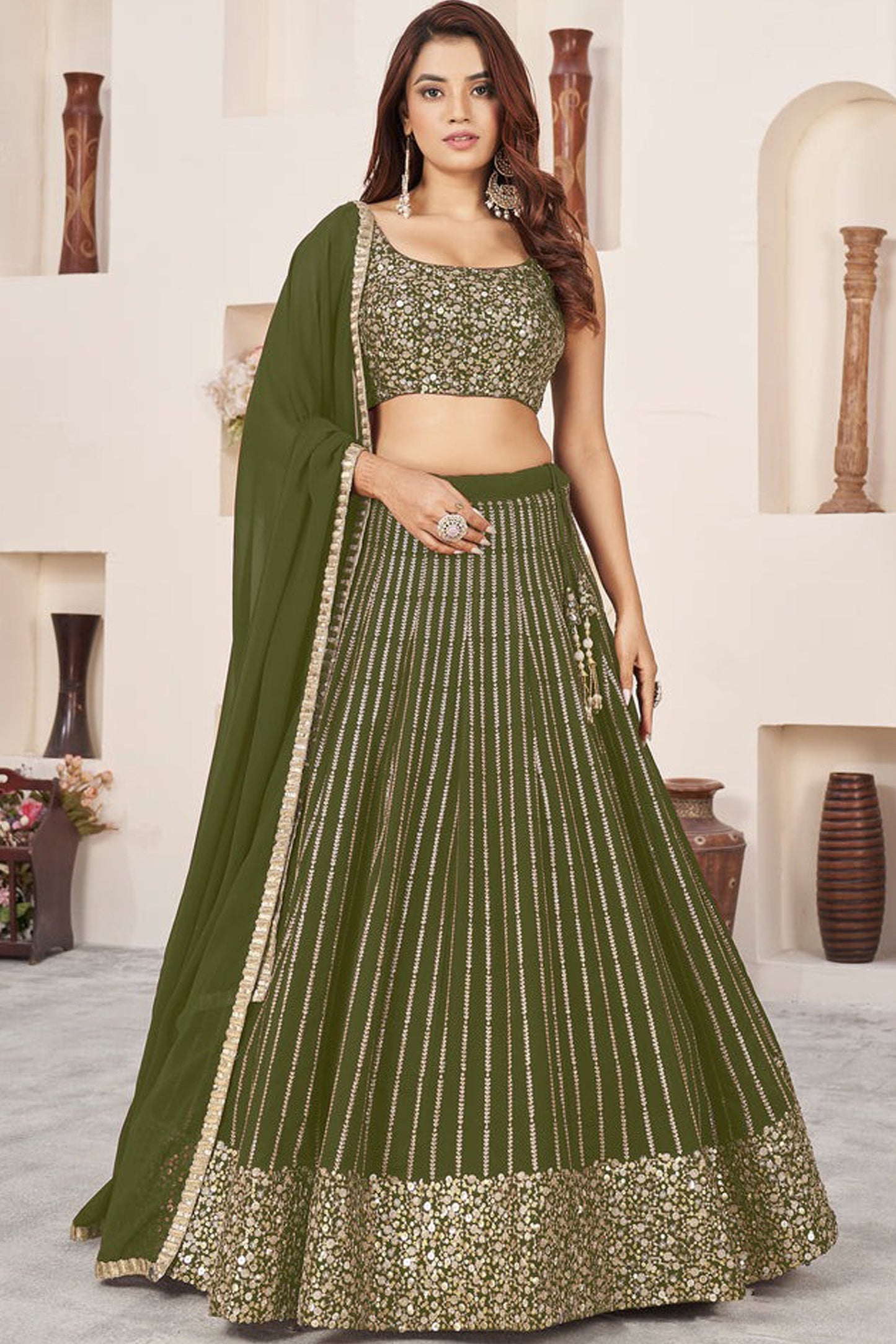 "Celebrate Indian roots in the U.S. with our lehengas." 