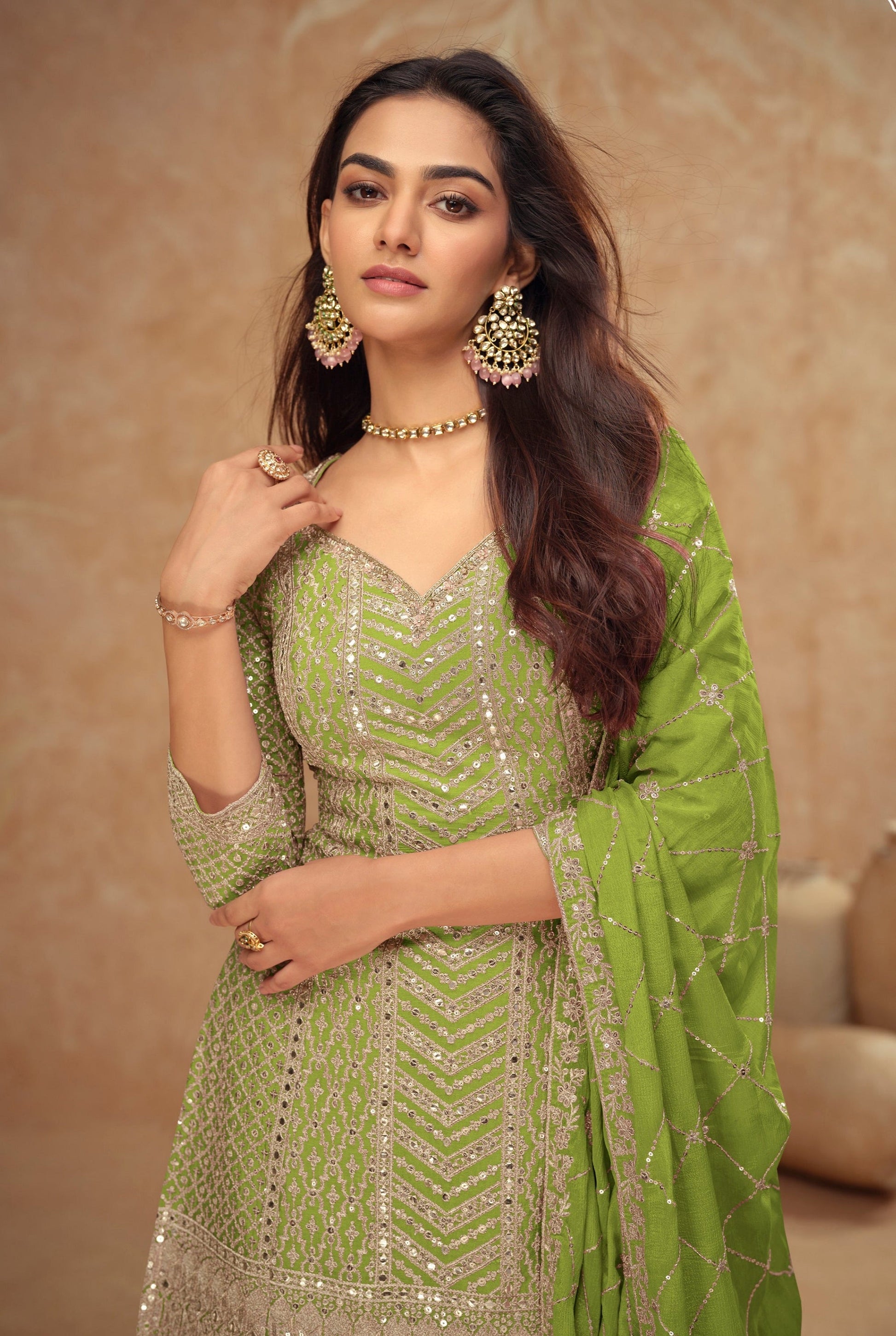 Ready-to-Wear Palazzo Suit For Women in Traditional Fashion.