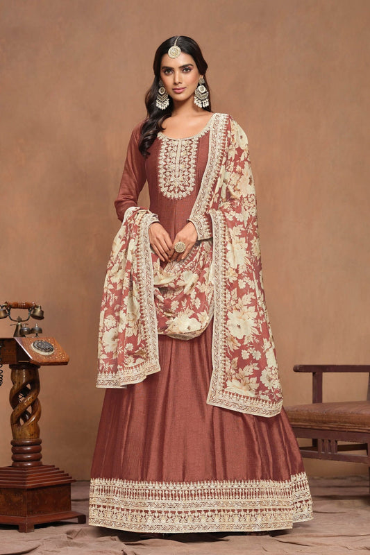Designer Anarkali Dress for Wedding Wear Embroidery Worked for Canada 