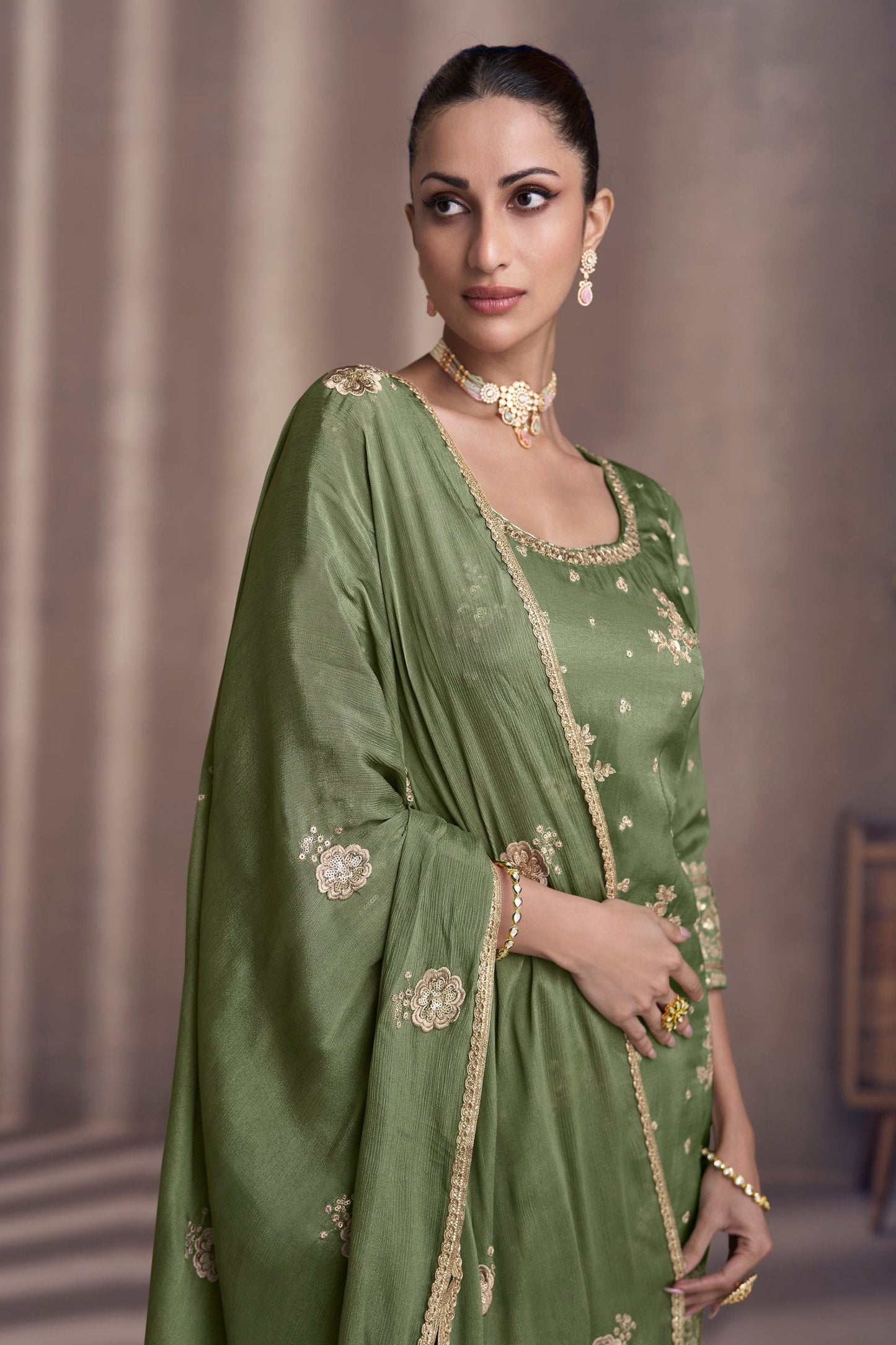 Sharara Suit Design With Digital Dupatta Look