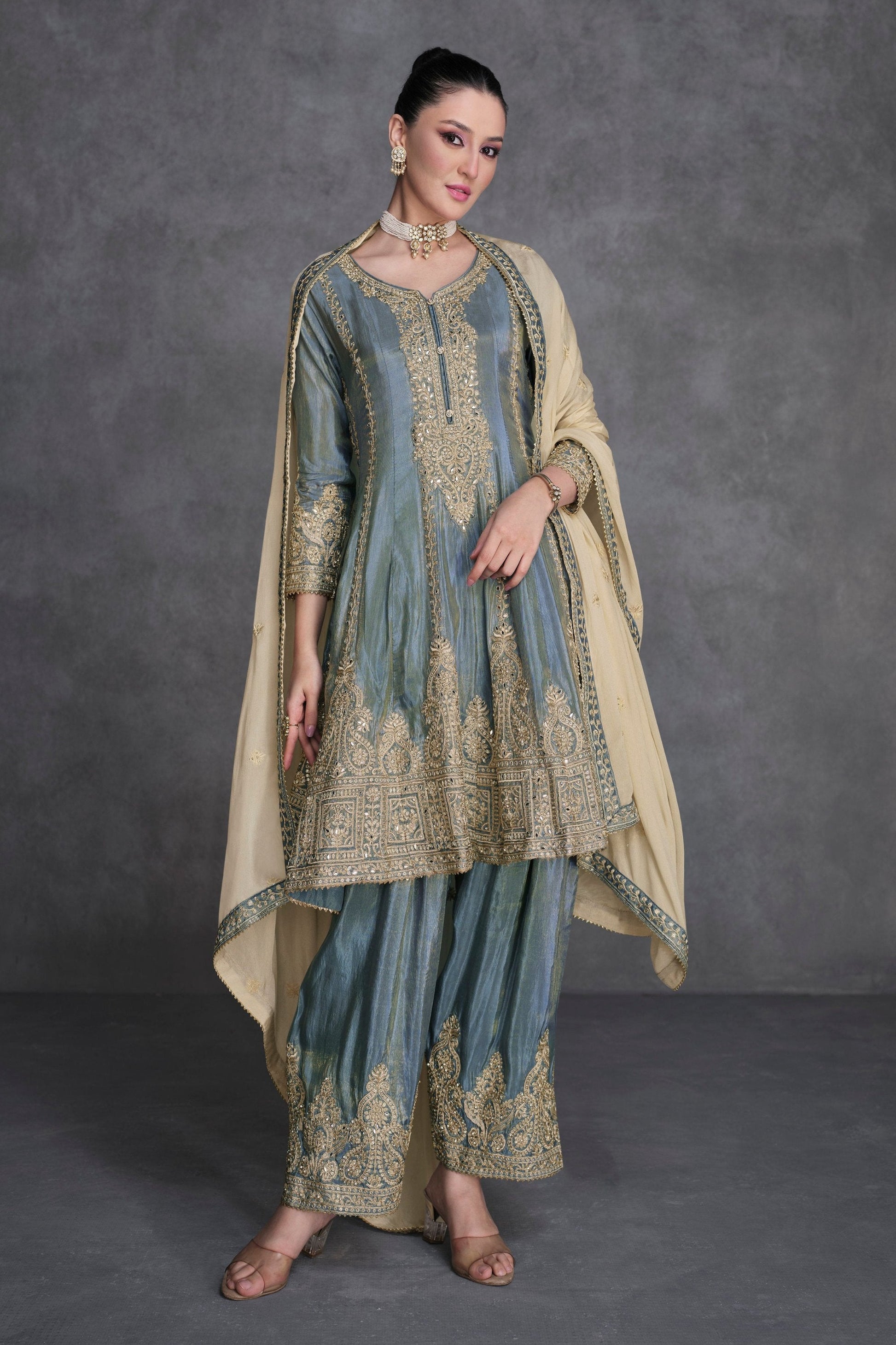 Indian Reception Party Wear Palazzo Suit 