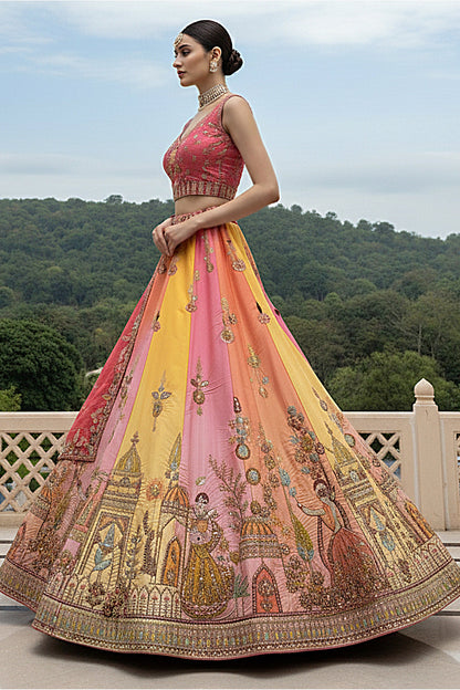 Indian Wedding Designer Bridal Wear Heavy Embroidery Lehenga Choli 