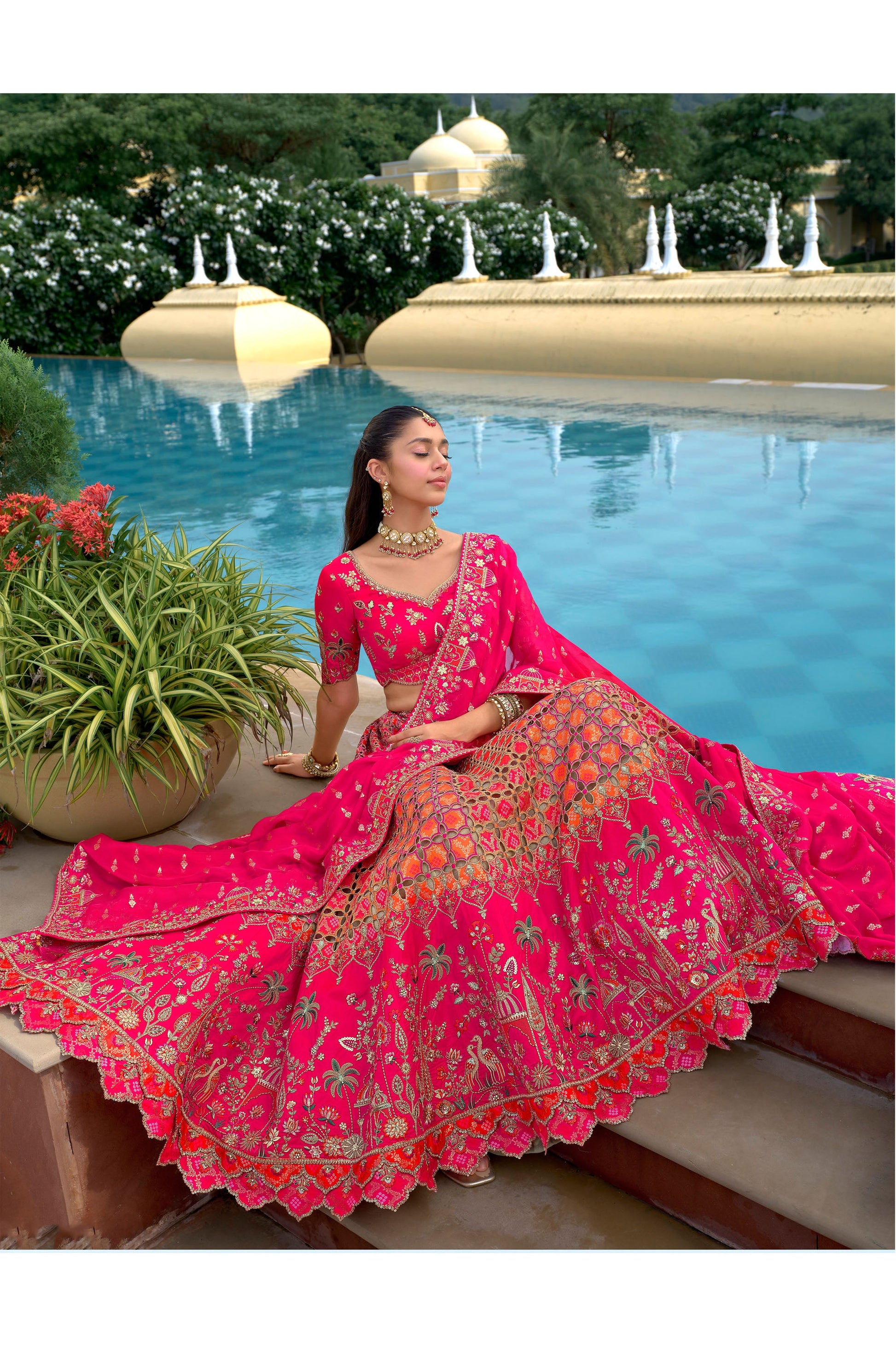 Heavy Embroidered Silk Lehenga Choli With Sequin And Stone Work Bridal Wear