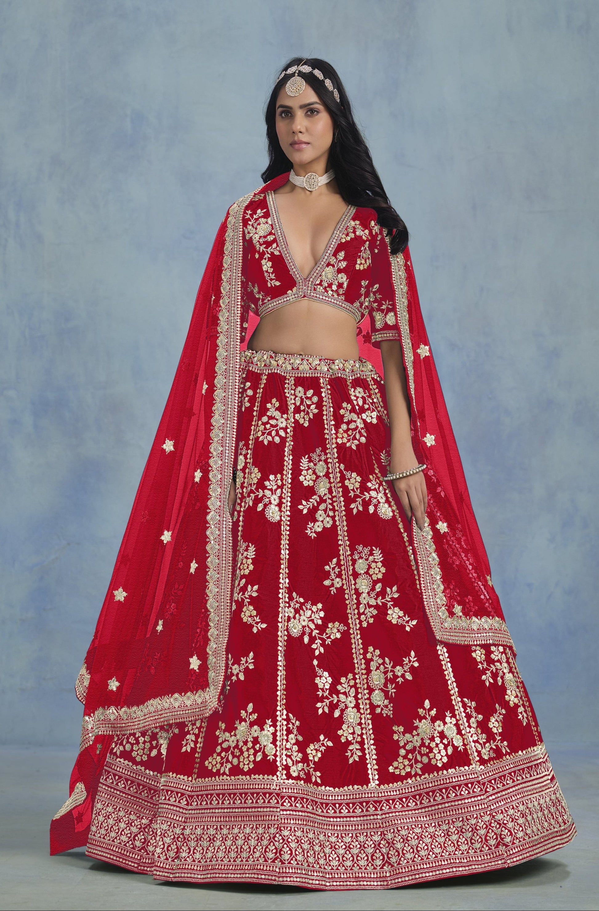 Red Lehenga for Diwali – Bright and bold, perfect for lighting up the night. 