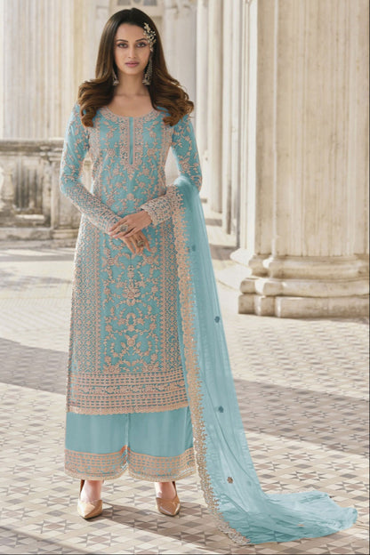 Women's Designer Pakistani Party Outfit Palazzo Dress 
