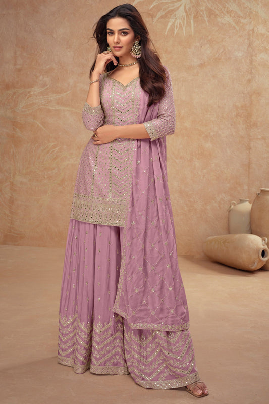 Women's Stitched Designer Wedding Palazzo Suit With Beautiful Dupatta