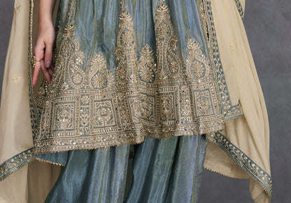 Heavy Embroidered & Sequence Palazzo Dress 