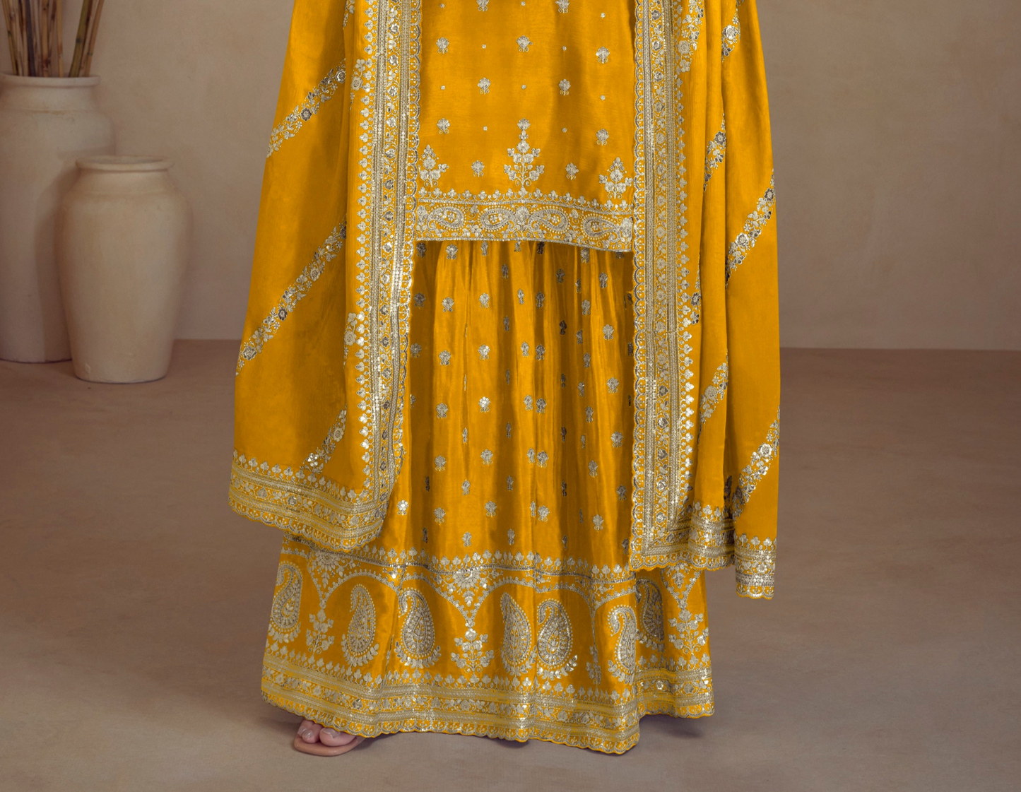 Embroidered Design Wedding Party Palazzo 