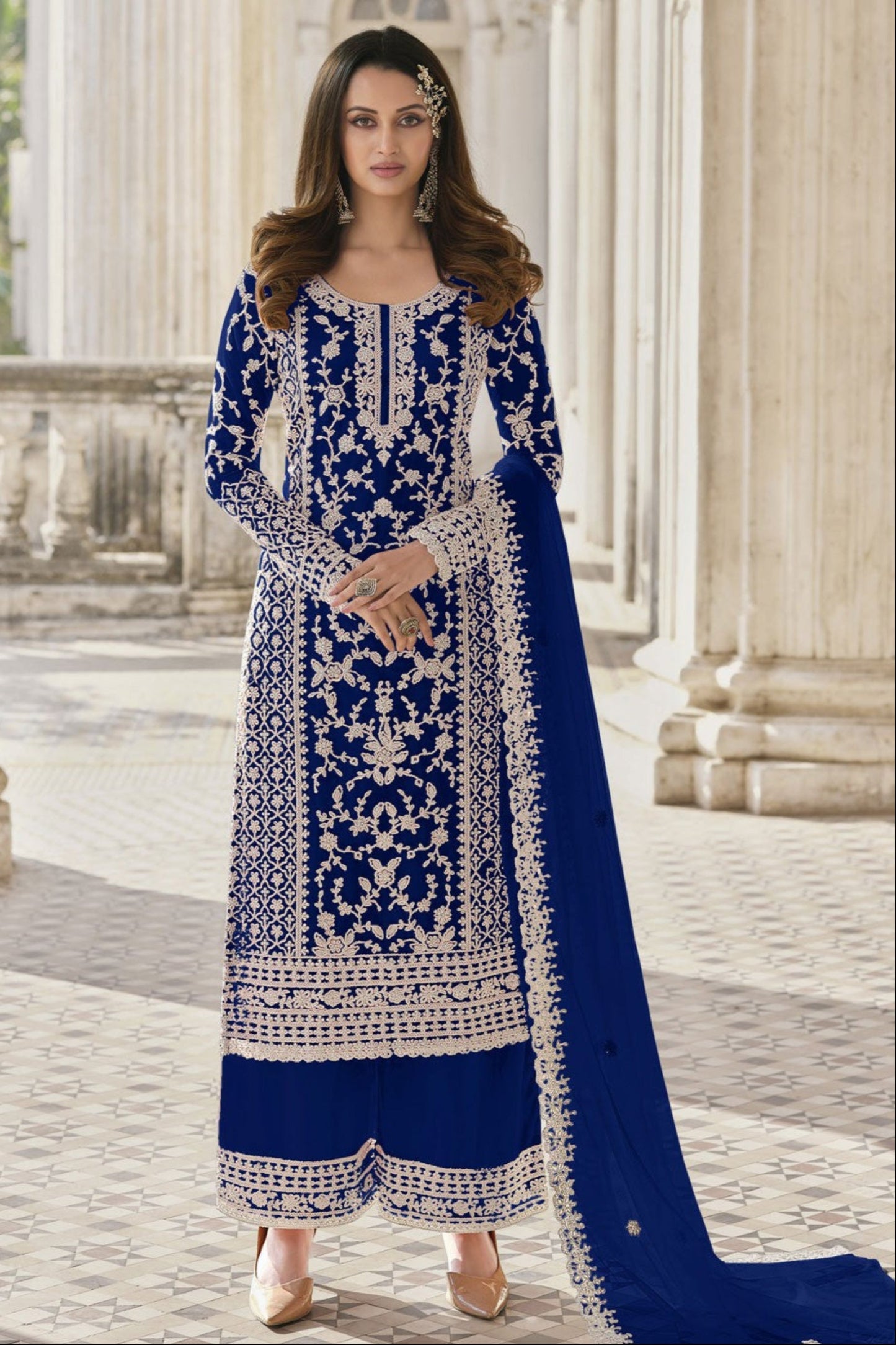 Blue Salwar Kameez Dupatta Dresses for USA
