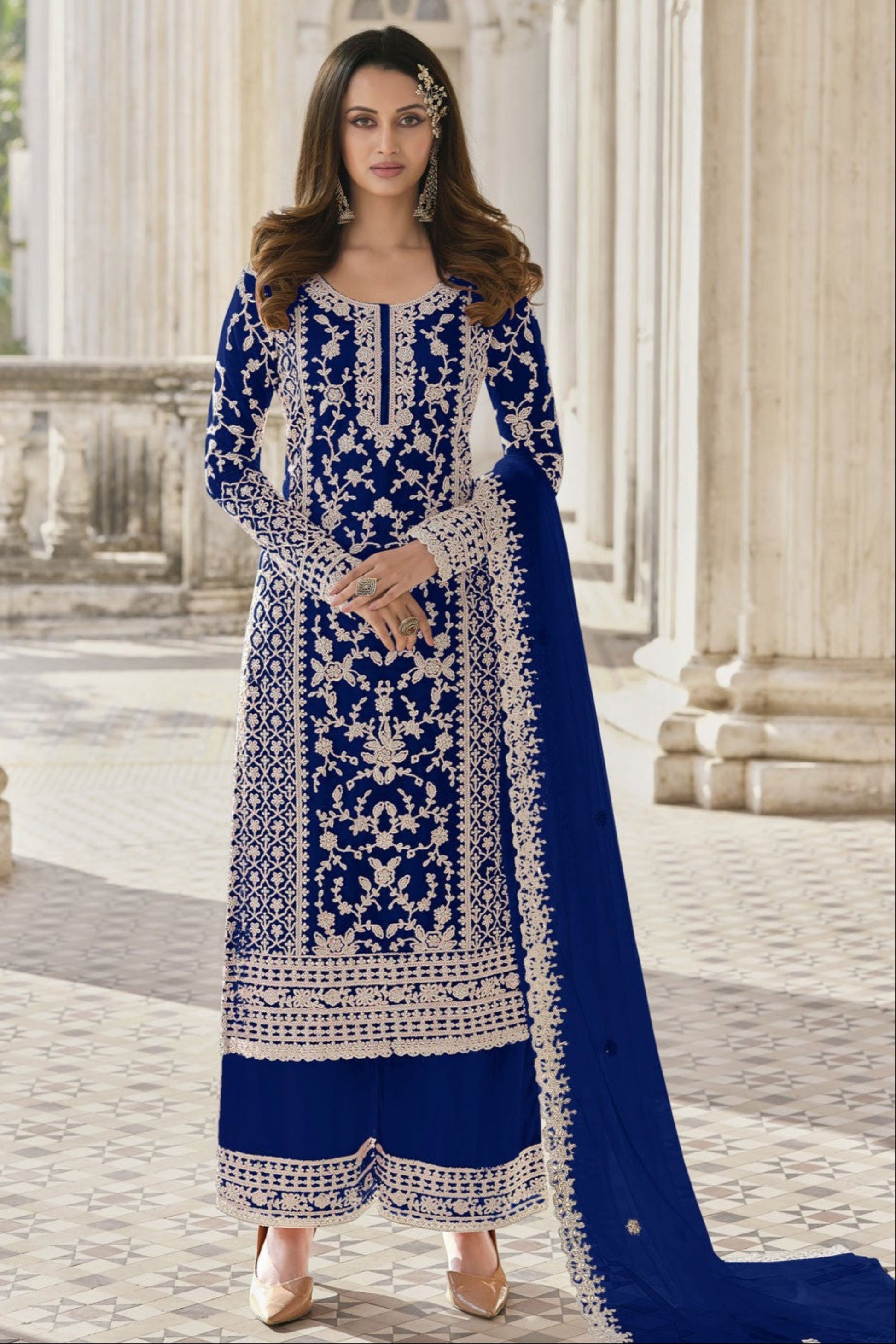 Blue Salwar Kameez Dupatta Dresses for USA