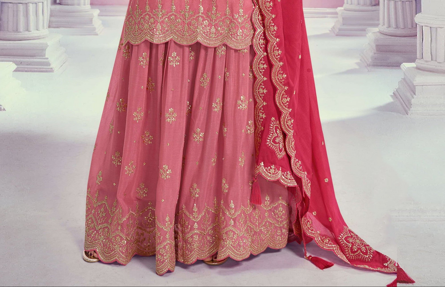 Indian Designer Embroidered Festival Palazzo Suit 