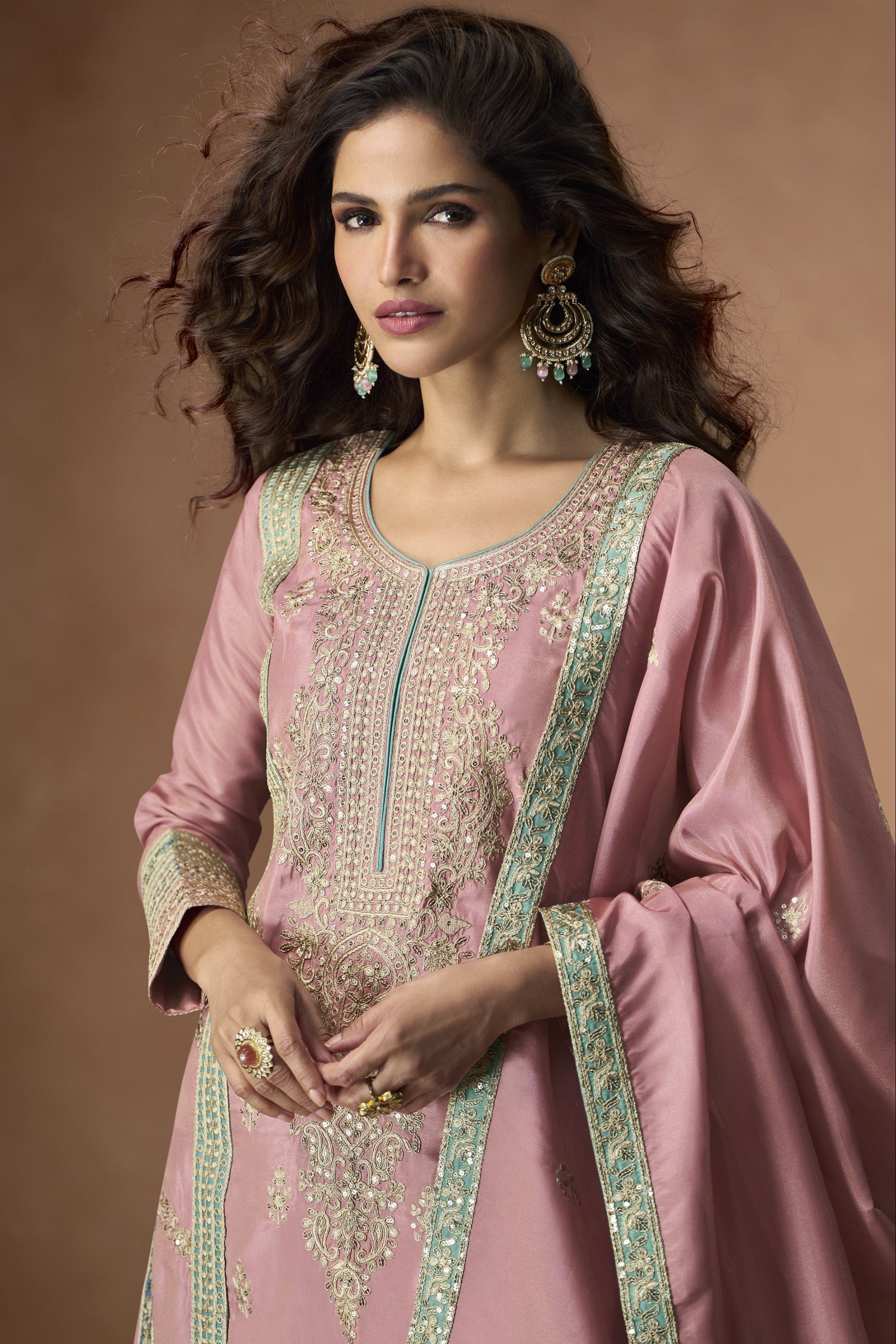 Pink Designer Wedding Palazzo