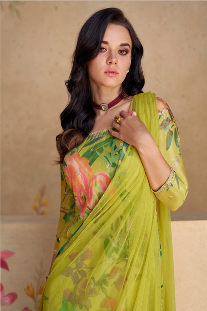 Yellow Floral Designer Palazzo 