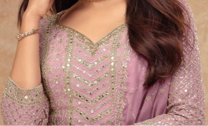 Western Designer Party Outfit Embroidered Suit Dress 