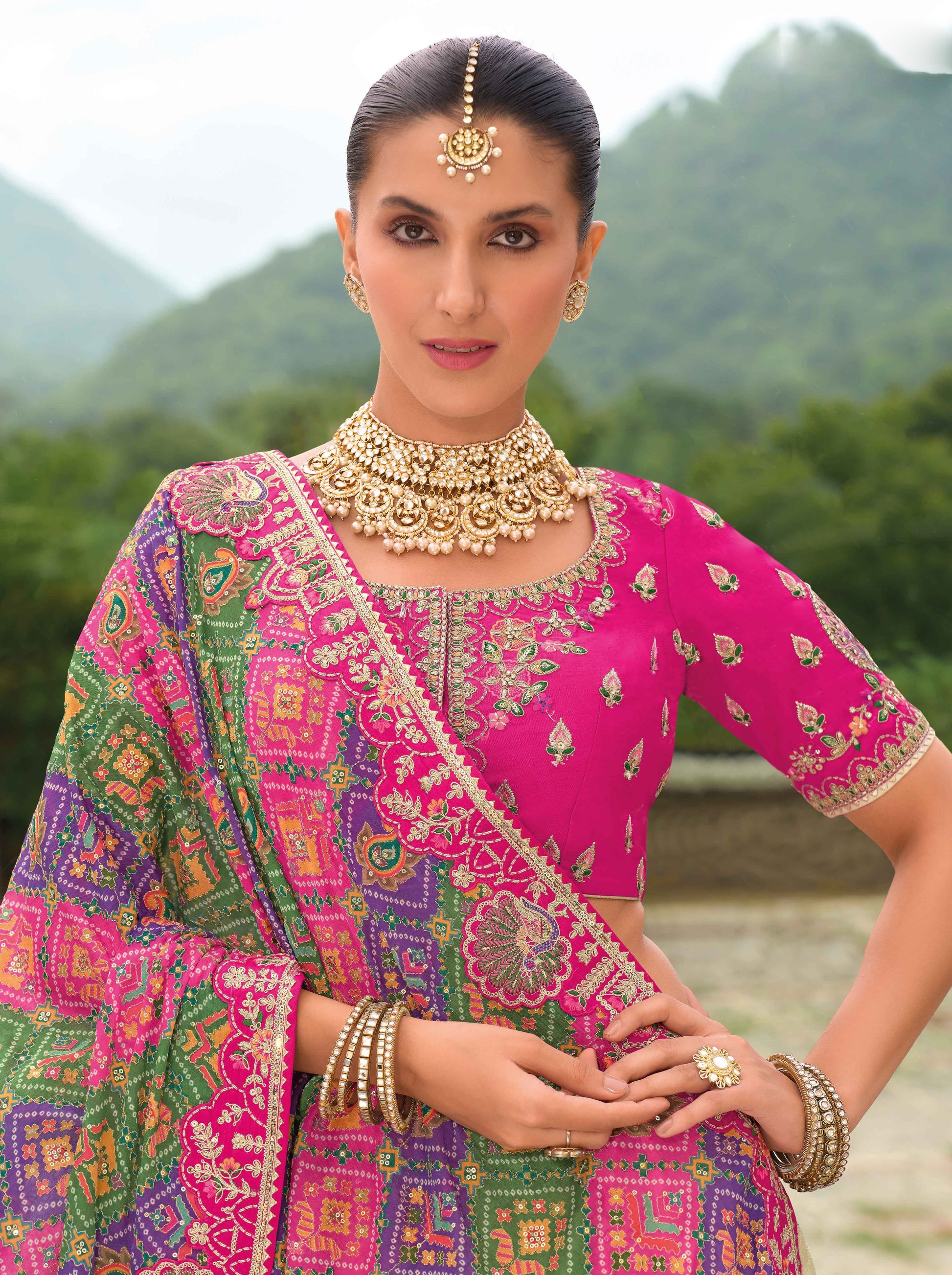 "Shop lehengas for festivals and weddings in America." 