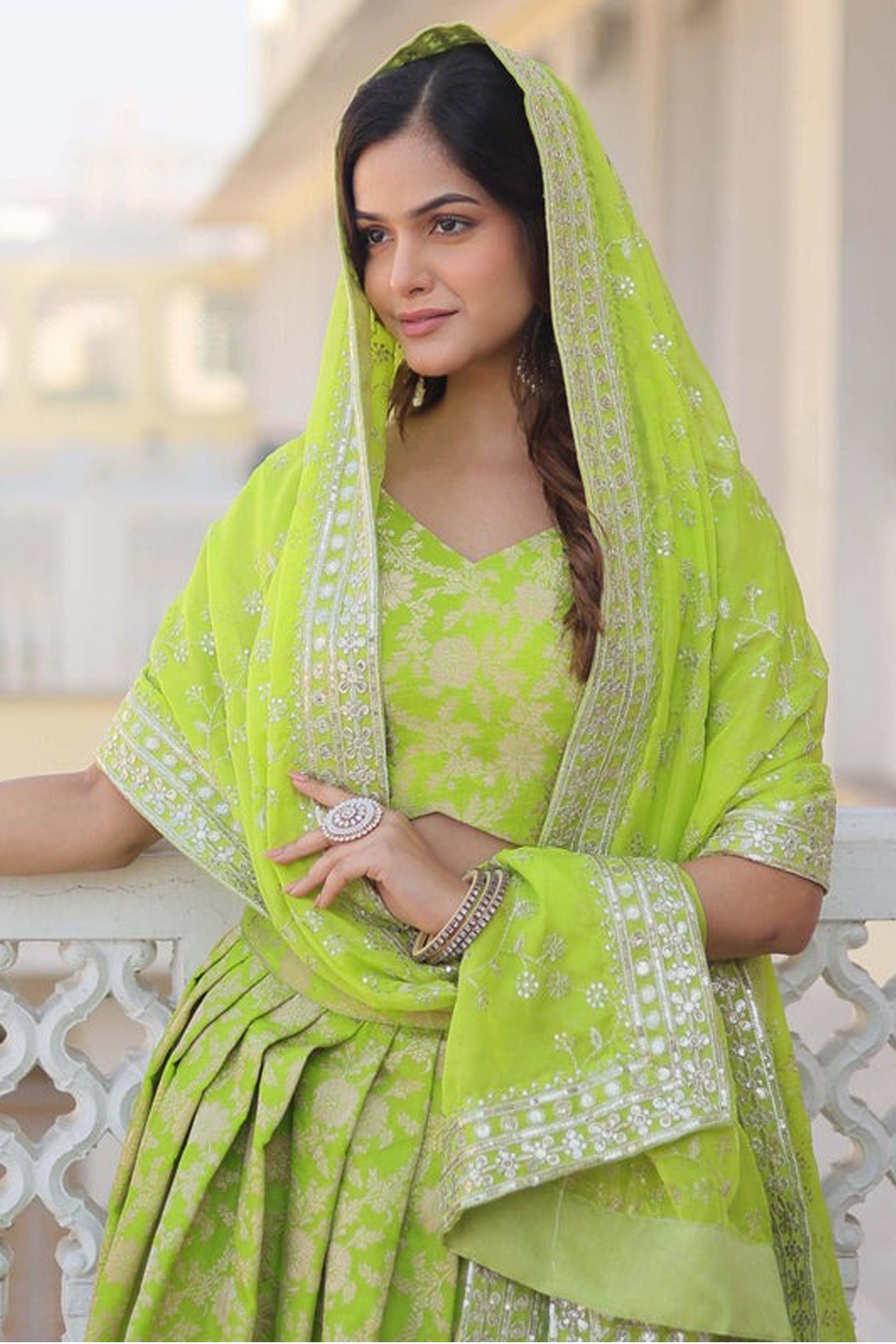 "Dazzling lehengas for Eid and Diwali in the USA." 