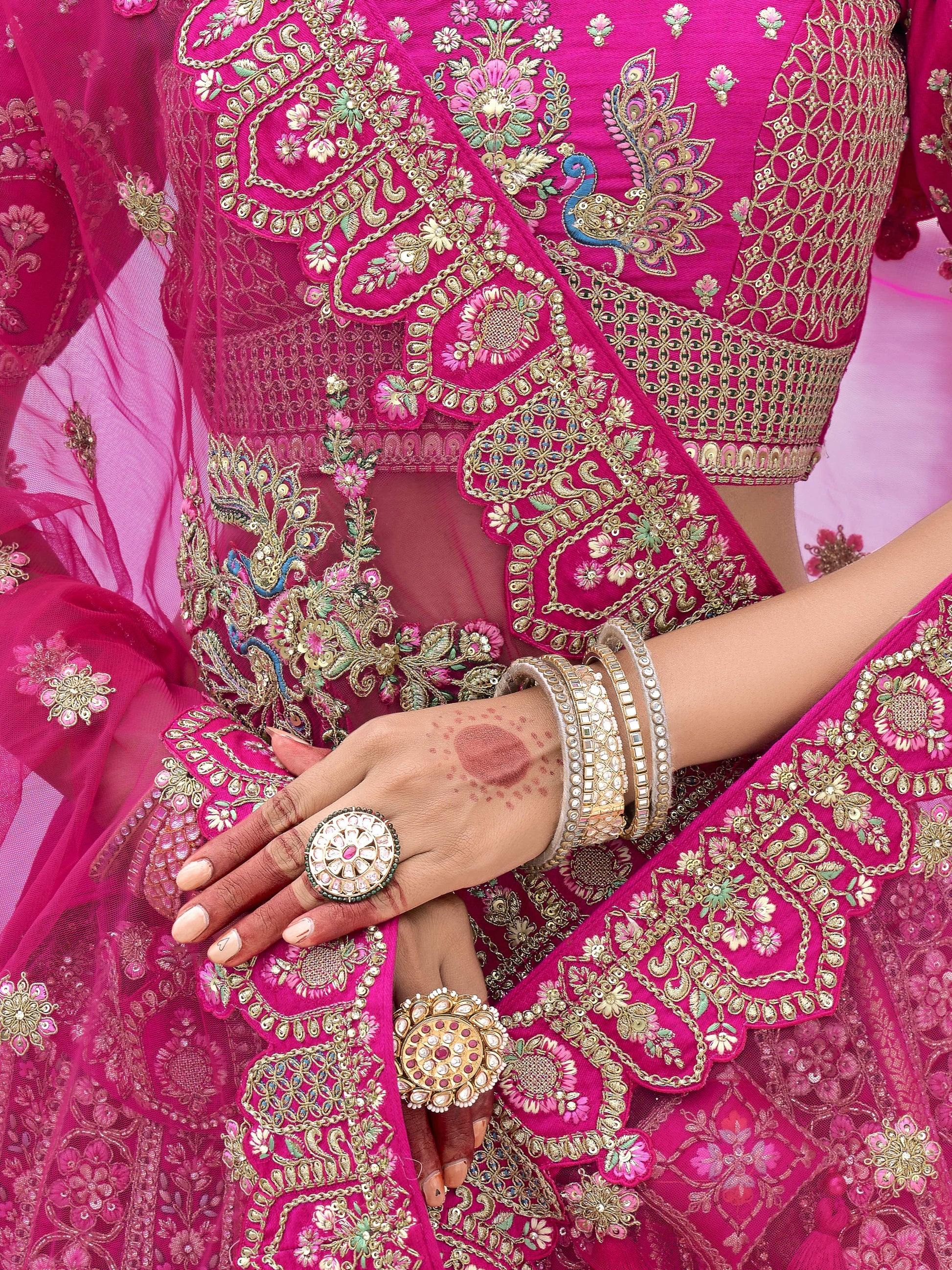 "Stylish lehengas for U.S.-based Indian functions." 