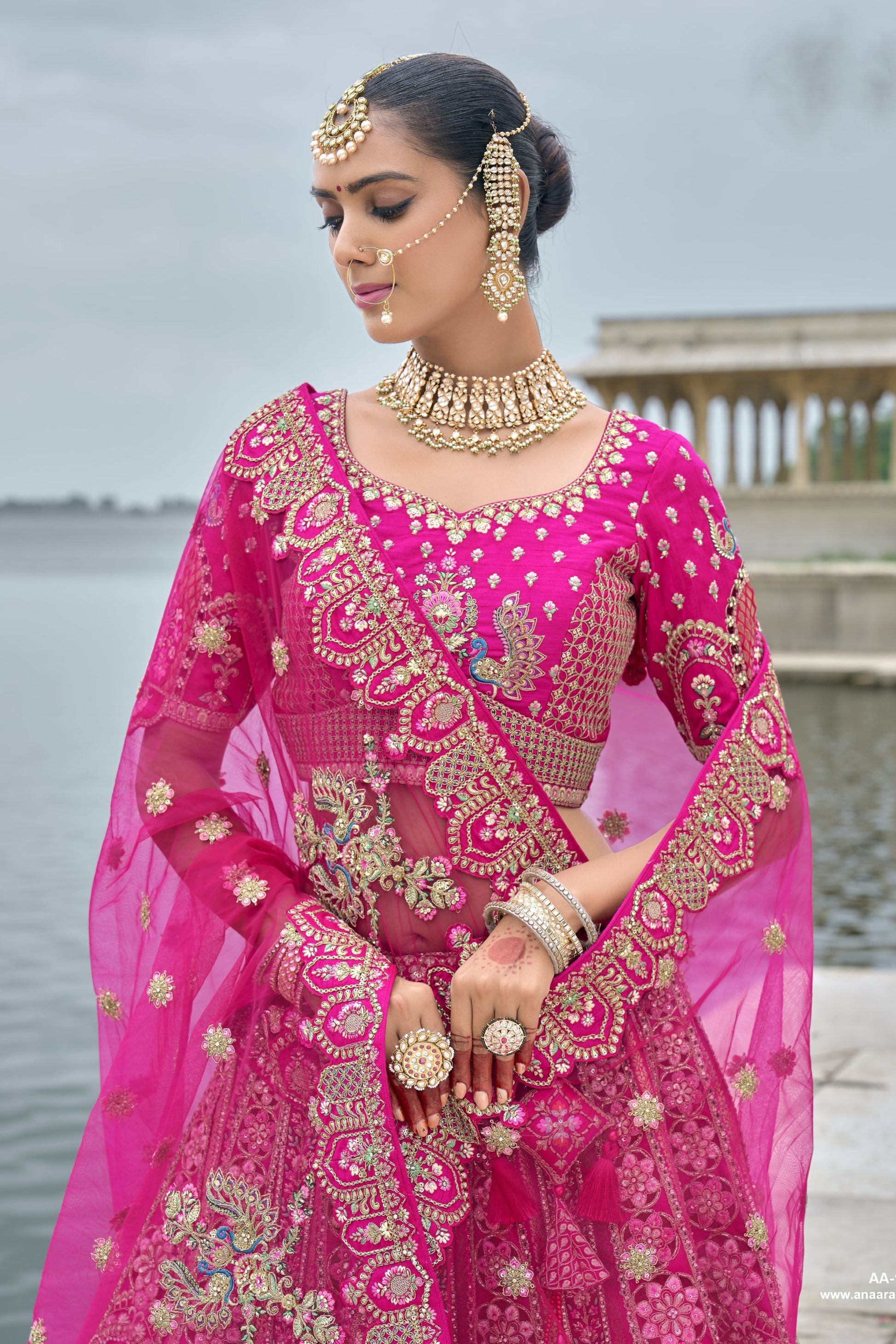 "Stylish lehengas for U.S.-based Indian functions." 