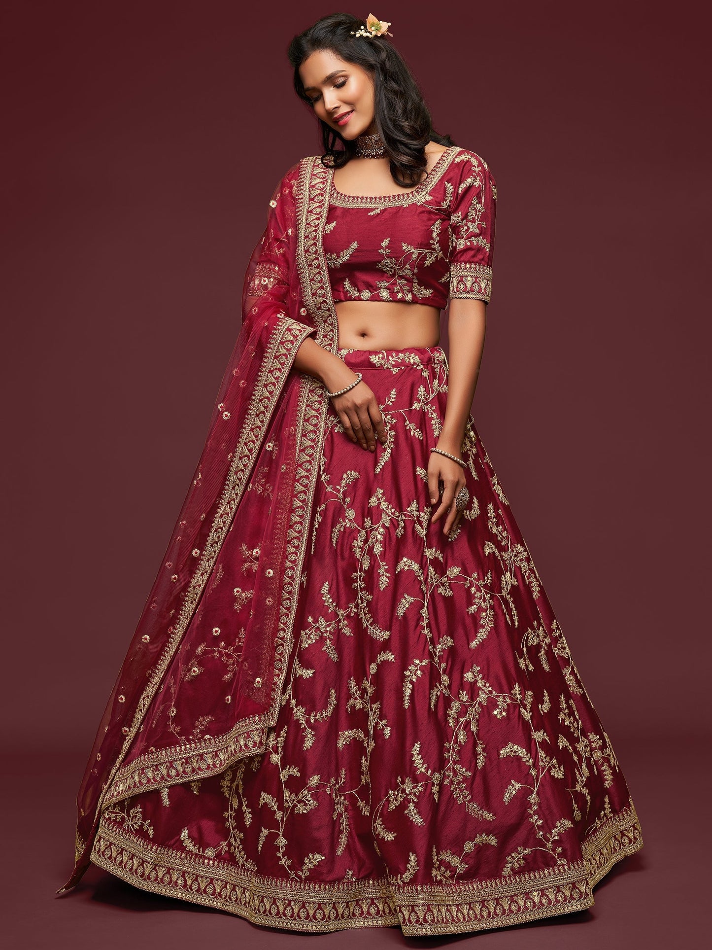 "Celebrate Indian roots in the U.S. with our lehengas."