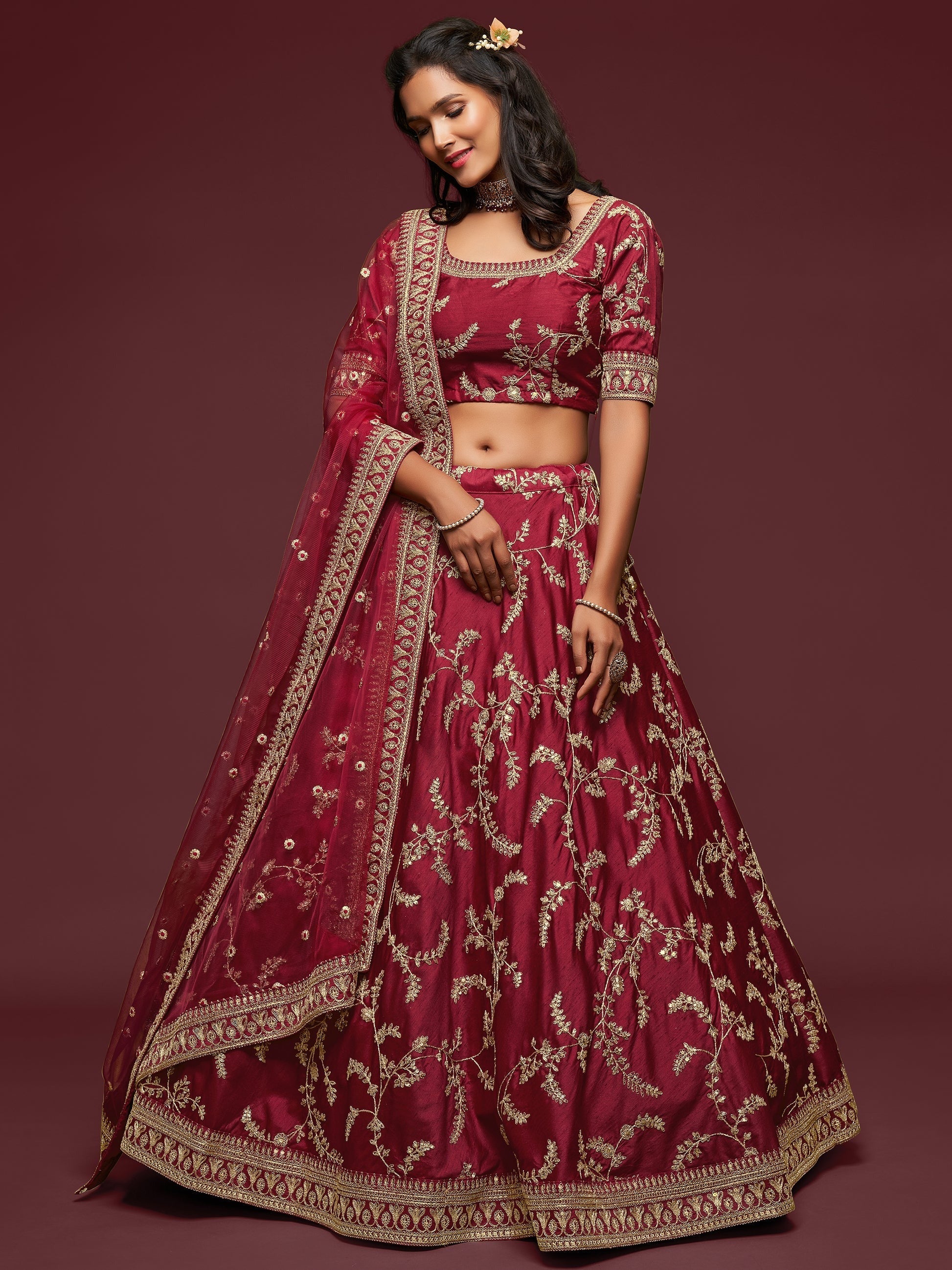 "Celebrate Indian roots in the U.S. with our lehengas."
