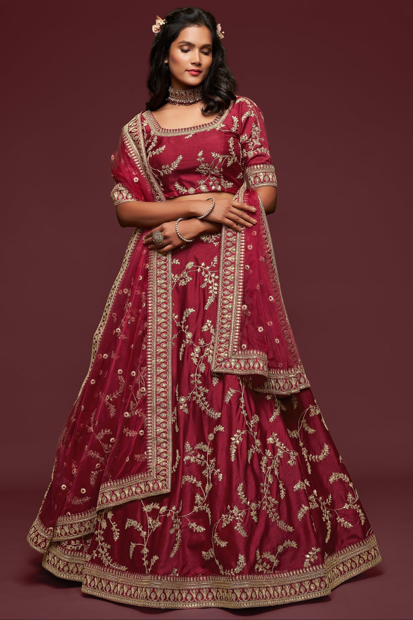 "Celebrate Indian roots in the U.S. with our lehengas."
