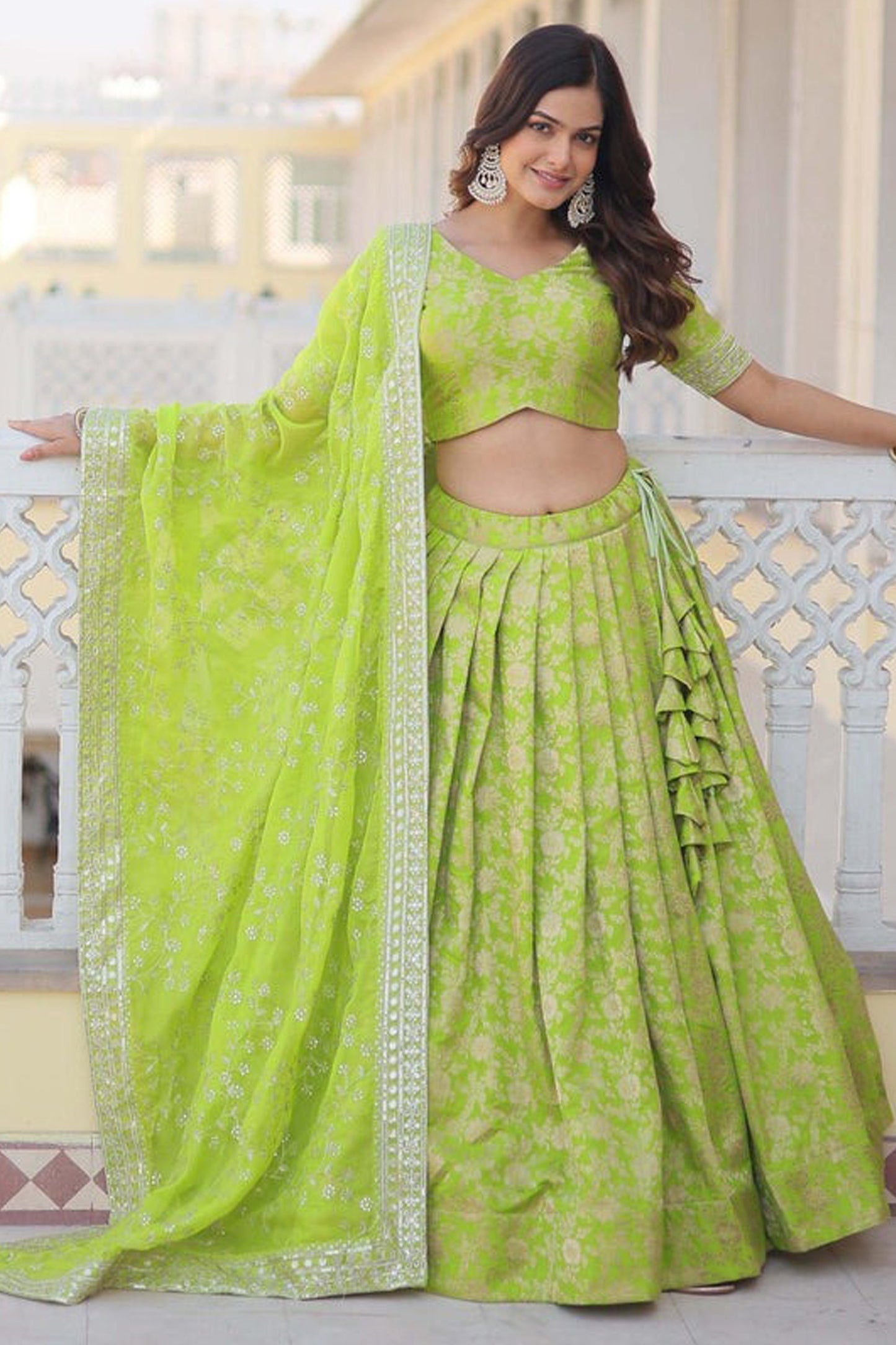 "Dazzling lehengas for Eid and Diwali in the USA." 