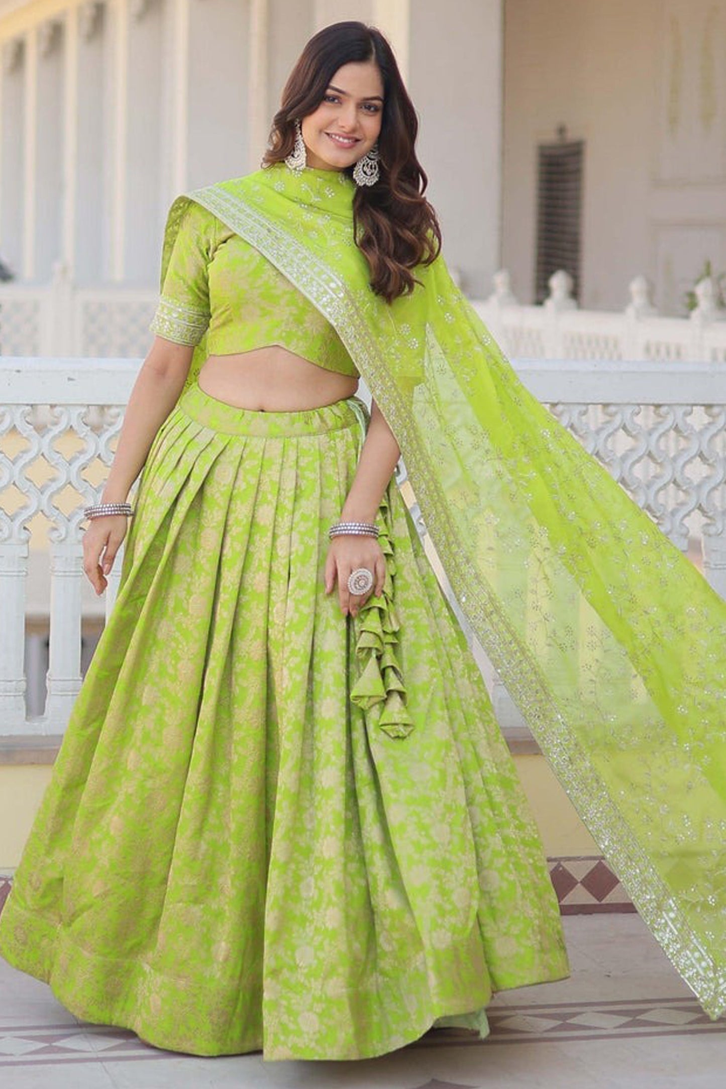 "Dazzling lehengas for Eid and Diwali in the USA." 