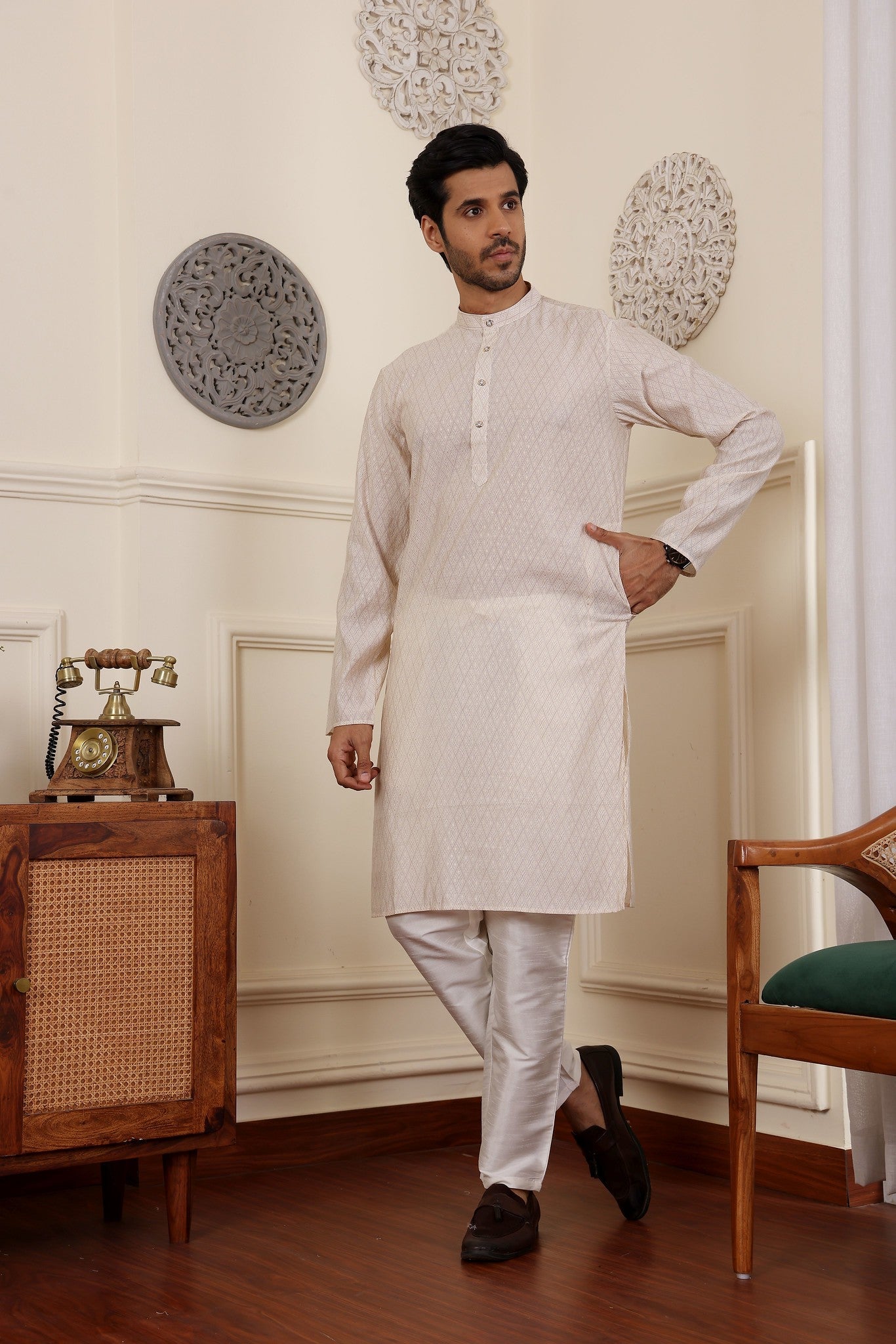 grey kurta for men festive ethnic styling