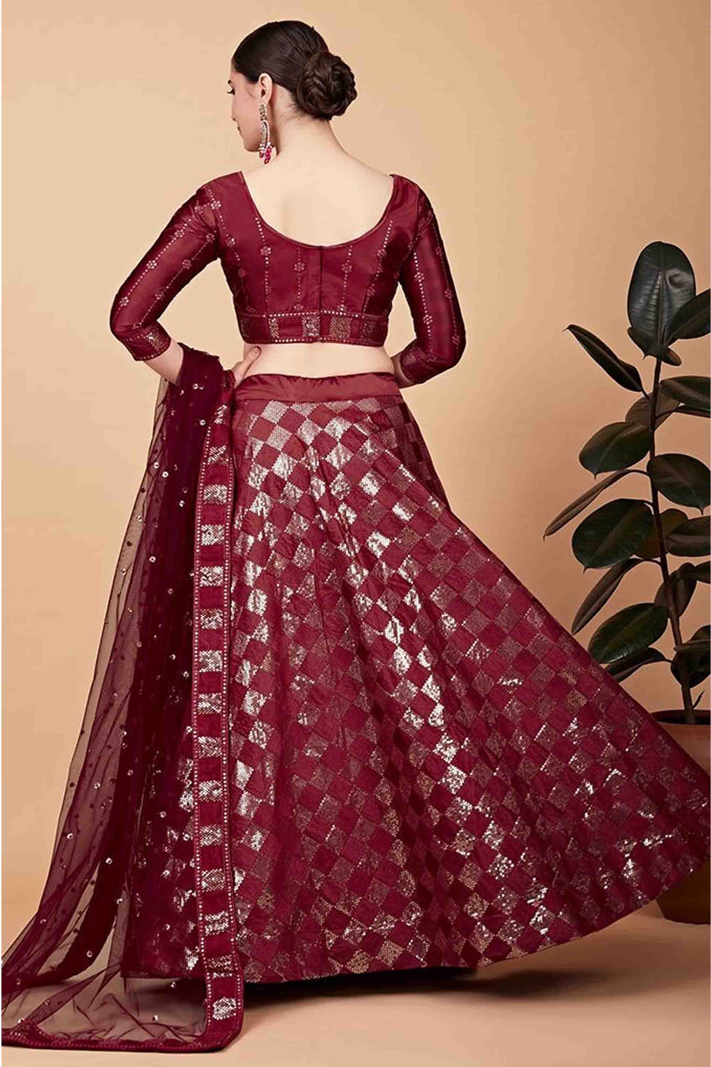 maroon lehenga,plus size available,Comfort Fit,Premium Fabric,Express Delivery.