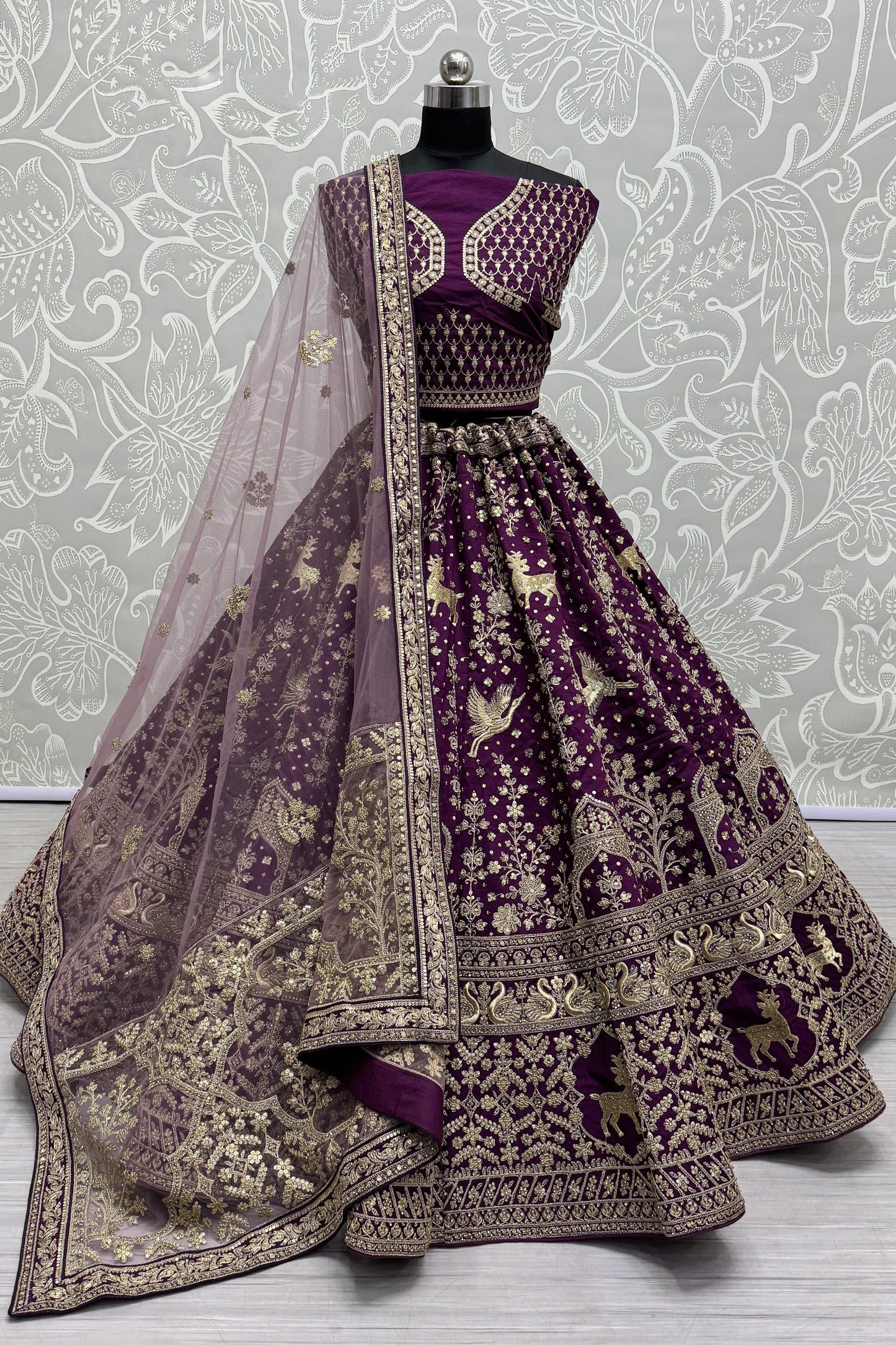 purple lehenga,plus size available,Comfort Fit,Premium Fabric,Express Delivery.