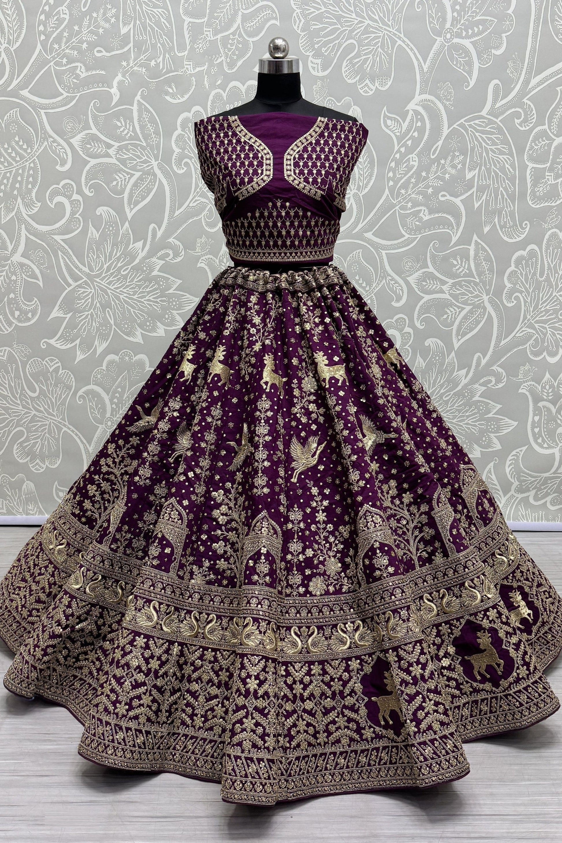 purple lehenga,plus size available,Comfort Fit,Premium Fabric,Express Delivery.