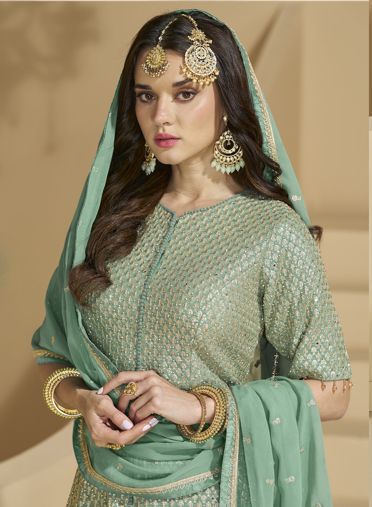 Green Lehenga for Eid â€“ Soft and elegant, just right for a festive prayer day. 