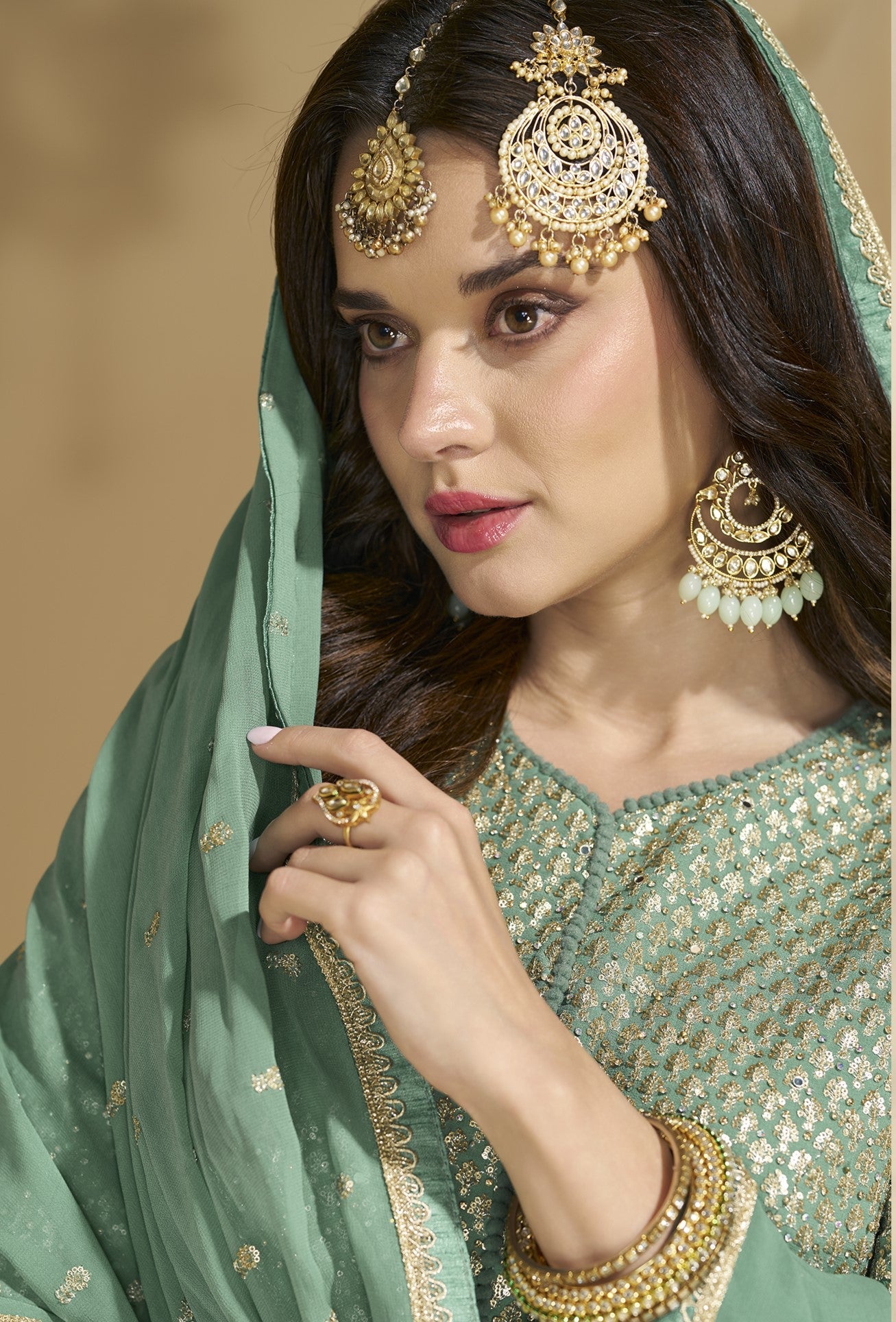 Green Lehenga for Eid â€“ Soft and elegant, just right for a festive prayer day. 
