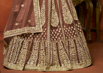 Brown Lehenga for Diwali â€“ Bright and bold, perfect for lighting up the night.  