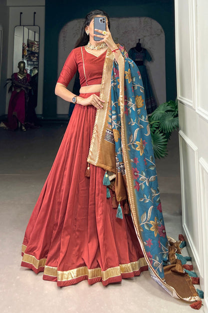 orange lehenga,plus size available,Comfort Fit,Premium Fabric,Express Delivery.