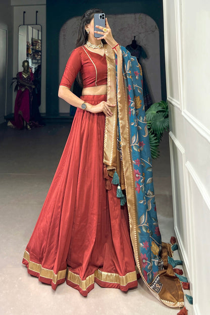 orange lehenga,plus size available,Comfort Fit,Premium Fabric,Express Delivery.