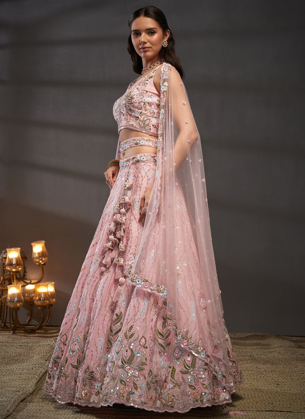 Pink Lehenga reflects charm and contemporary grace – made for cheerful gatherings and stylish daytime events. 