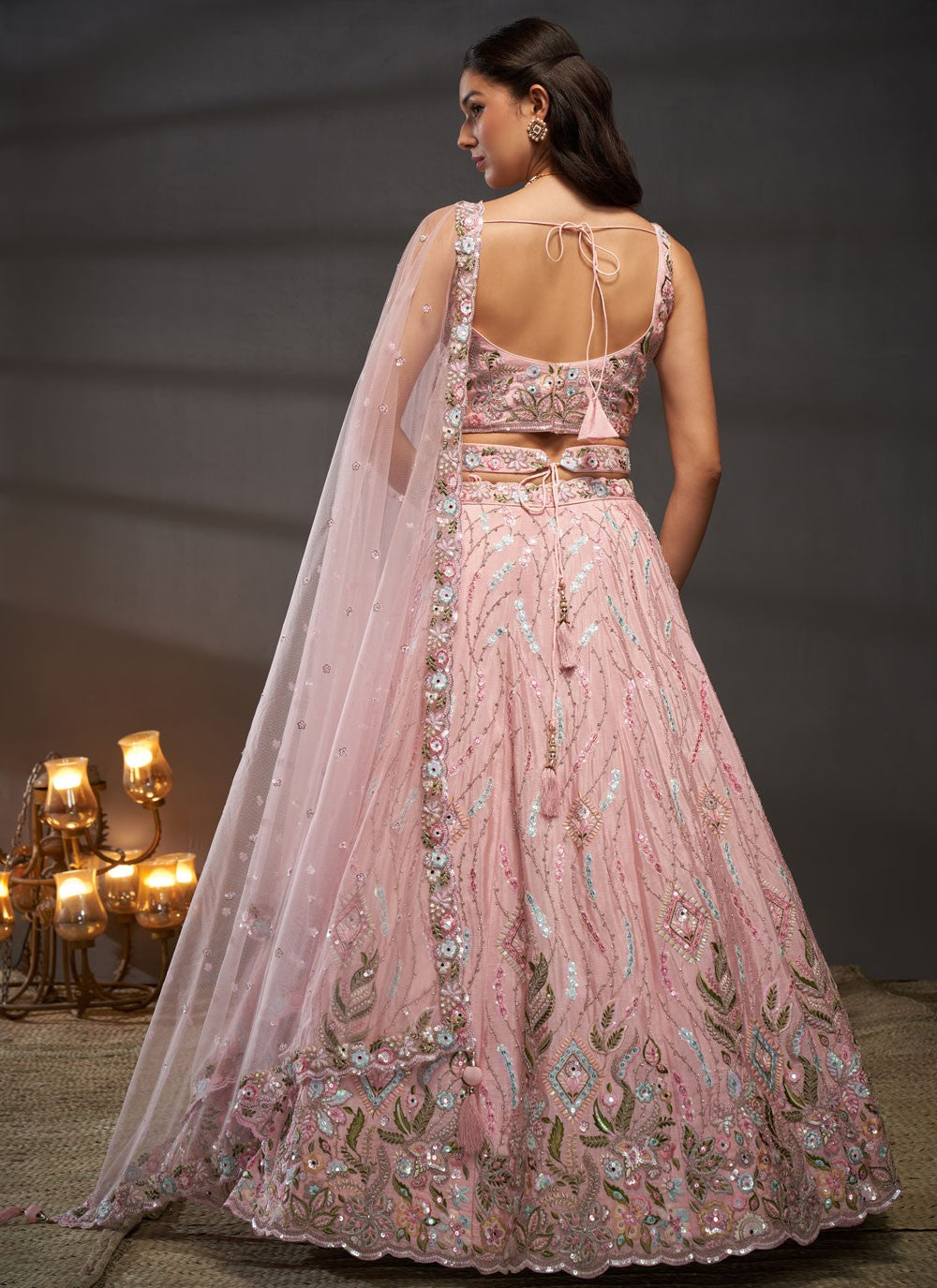 Pink Lehenga reflects charm and contemporary grace – made for cheerful gatherings and stylish daytime events. 