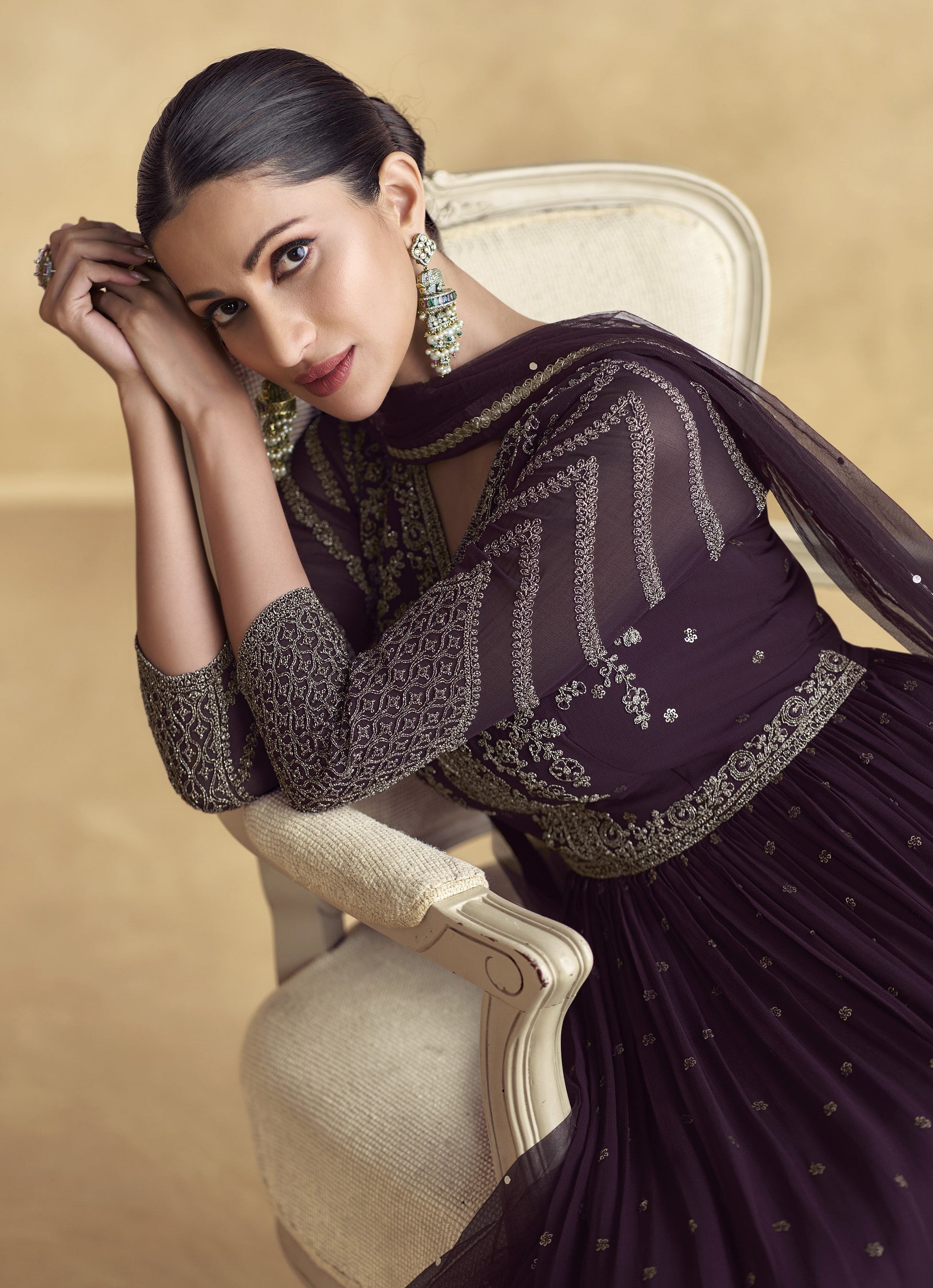Lehenga and Anarkali Gown in Elegant Traditional Design, Perfect for Weddings and Festive Celebrations.