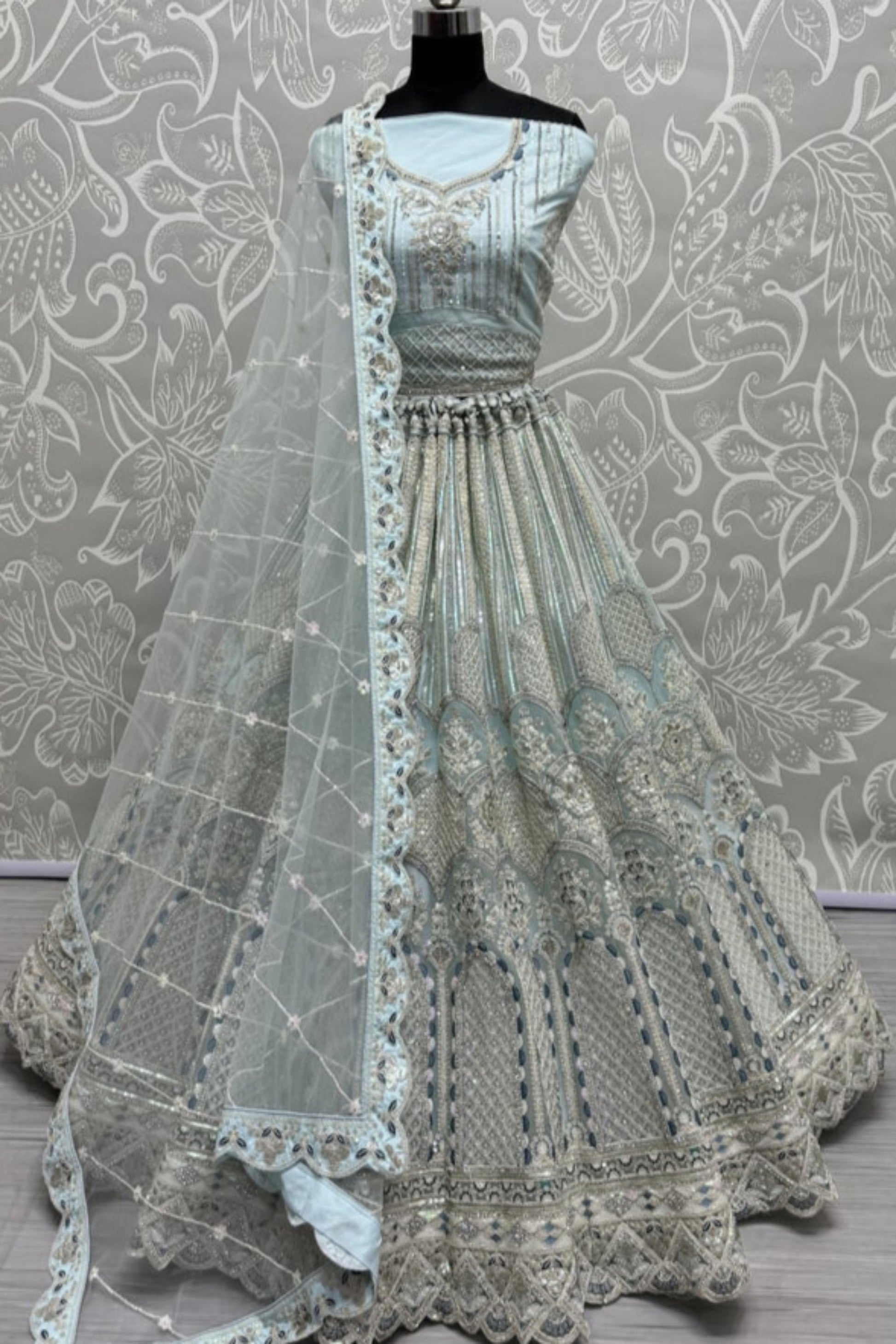 sky lehenga,plus size available,Comfort Fit,Premium Fabric,Express Delivery.