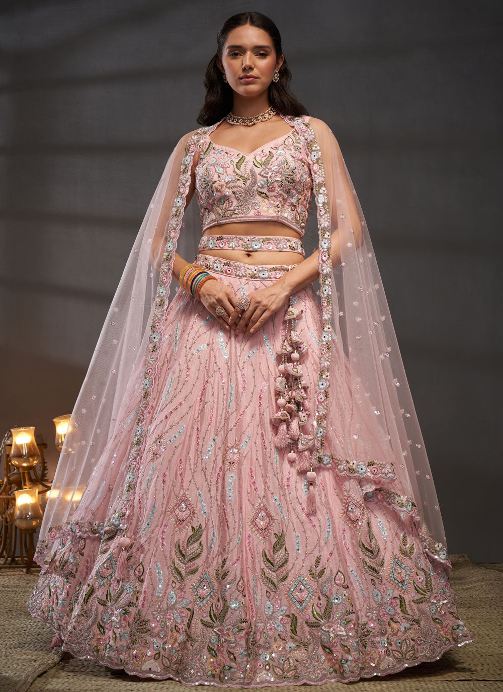 Pink Lehenga reflects charm and contemporary grace – made for cheerful gatherings and stylish daytime events. 