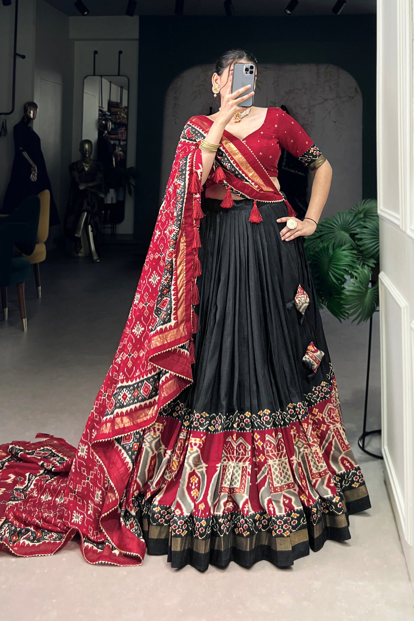 black lehenga,plus size available,Comfort Fit,Premium Fabric,Express Delivery.