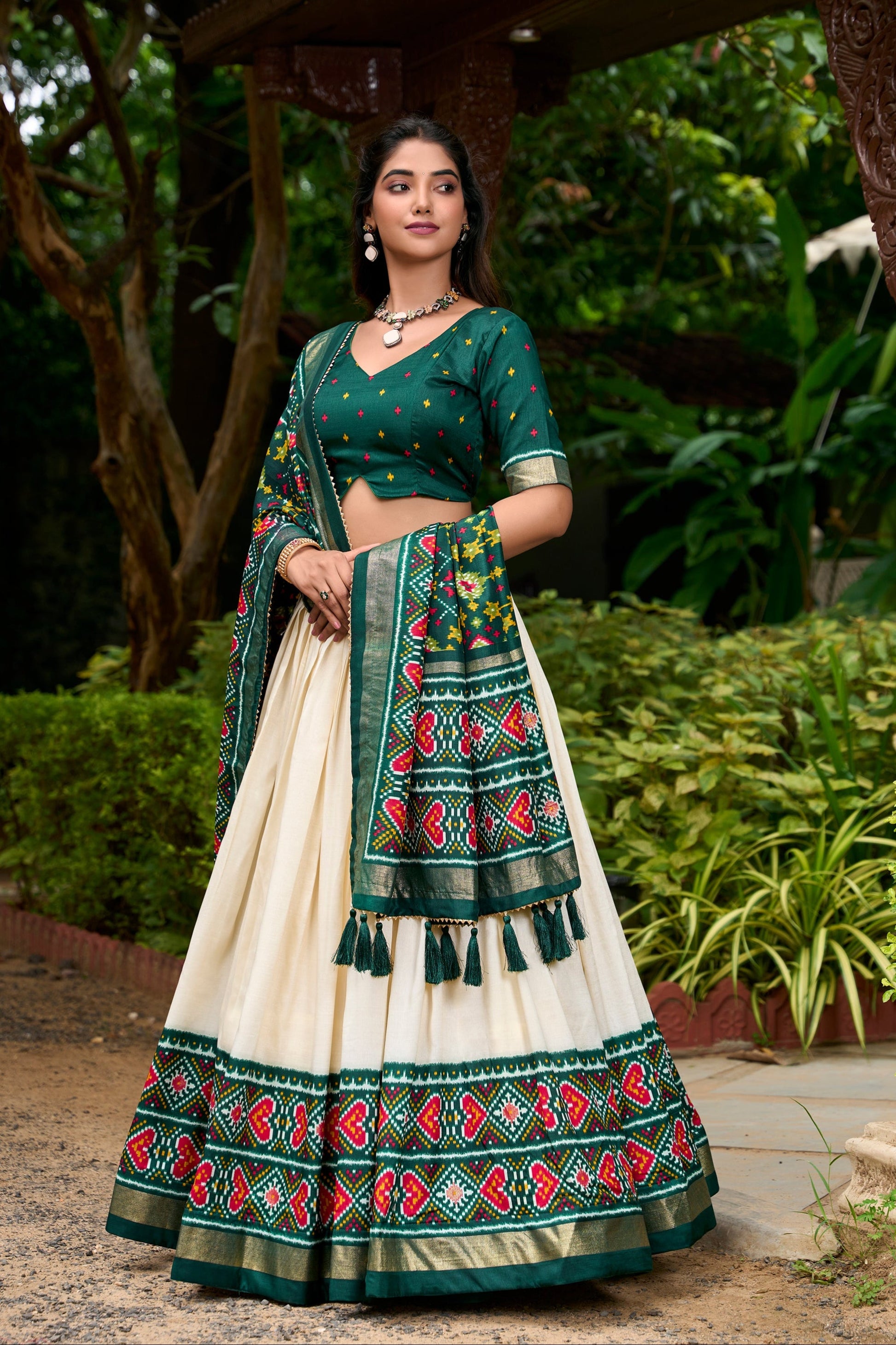White Lehenga stands for purity and understated grace – ideal for sacred ceremonies and serene rituals. 