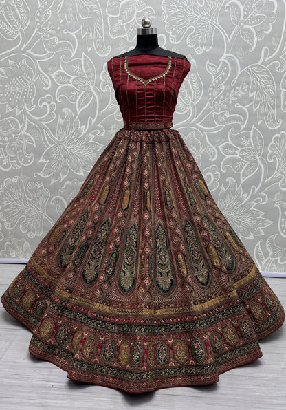 maroon lehenga,plus size available,Comfort Fit,Premium Fabric,Express Delivery.